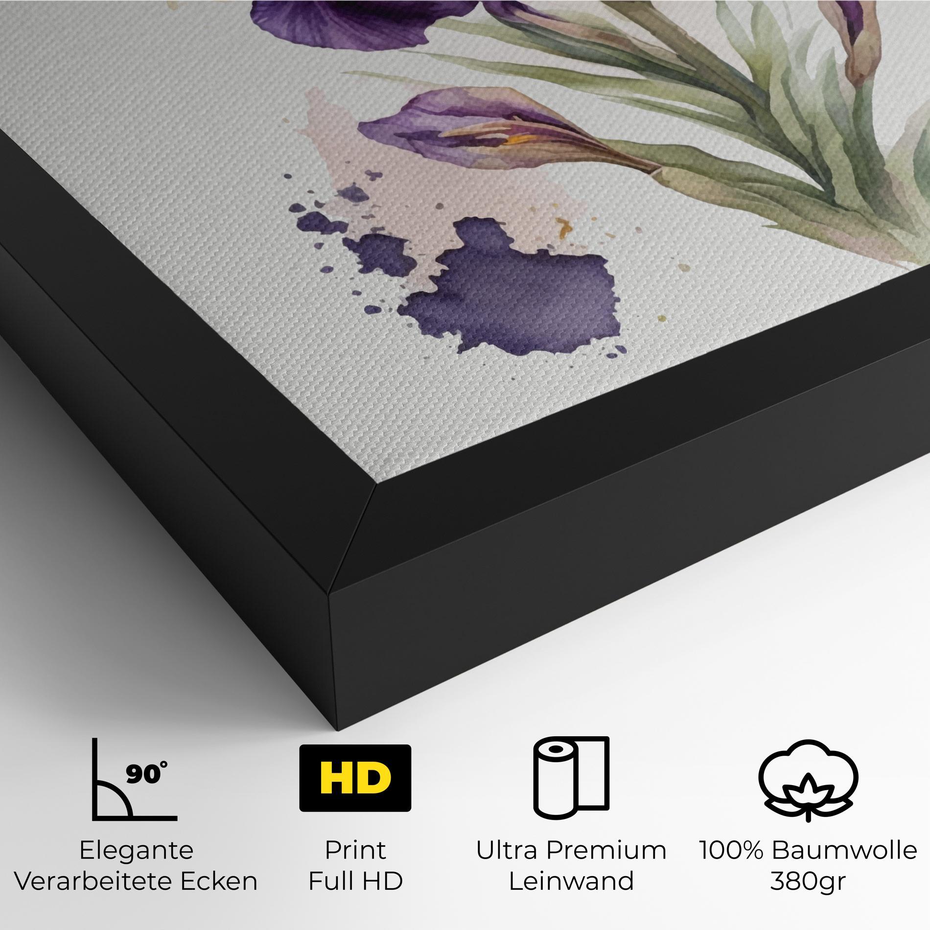Leinwandbild Beautiful Purple Iris mockup 4