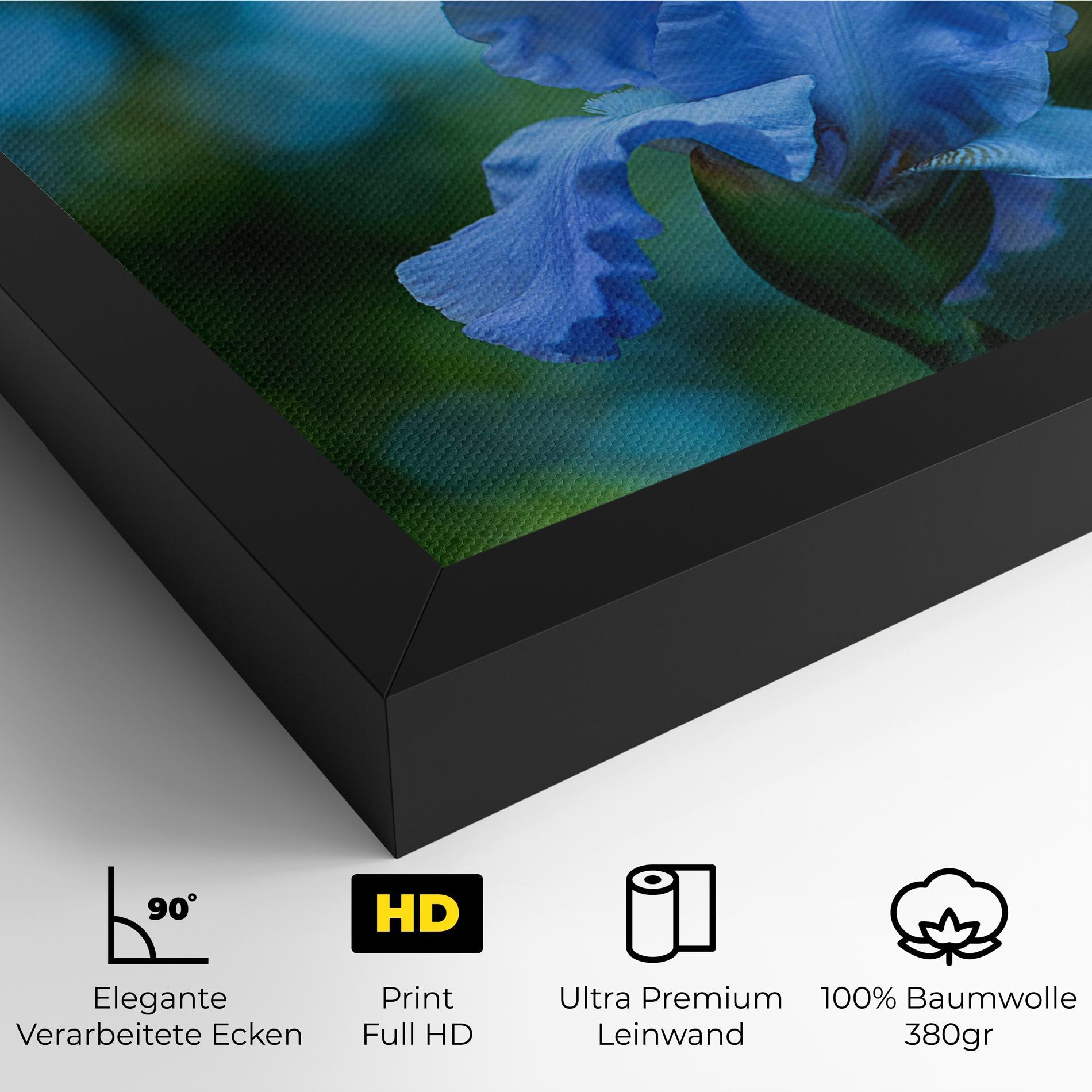 Leinwandbild Blue Iris In The Garden mockup 4