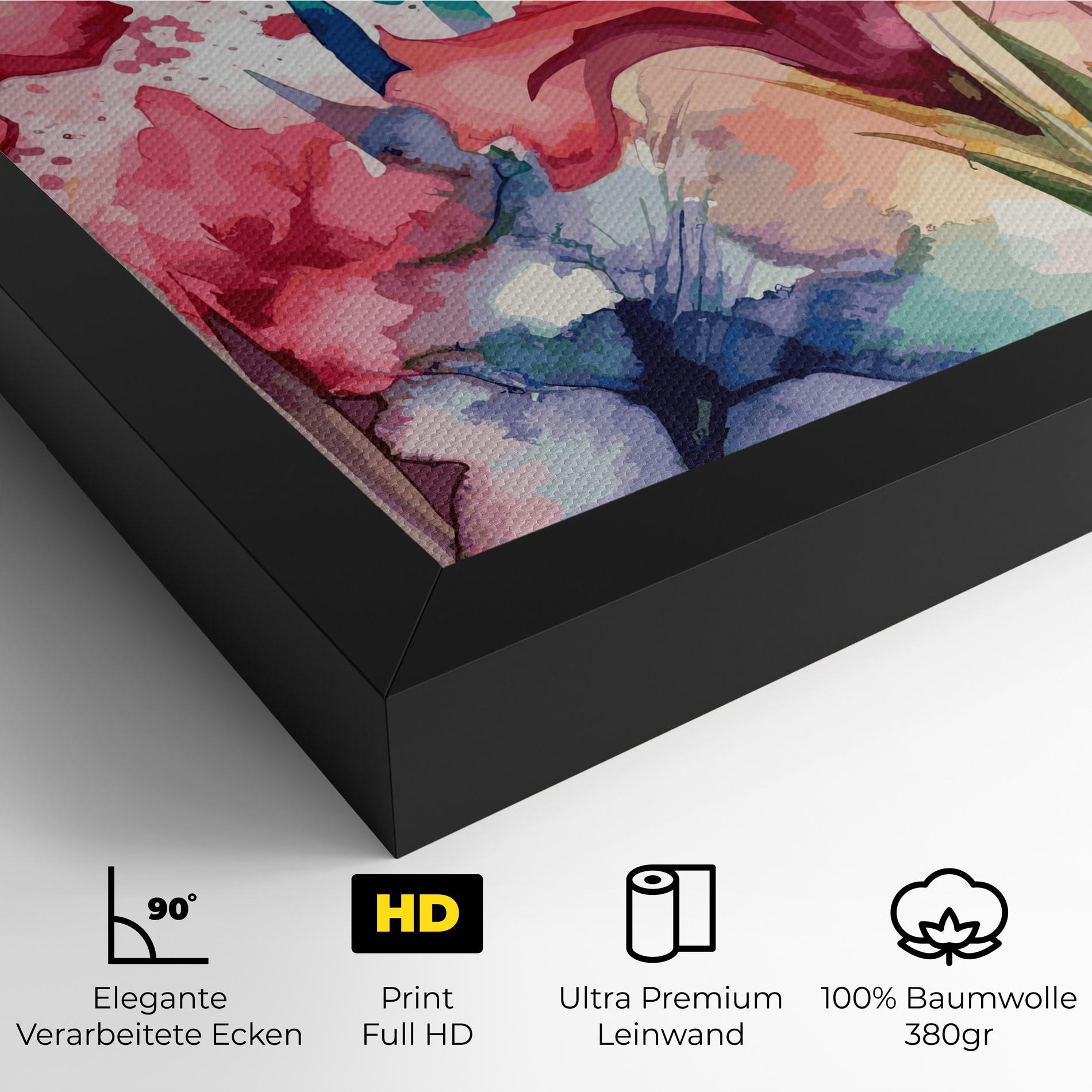 Leinwandbild Pink Blue Iris mockup 4