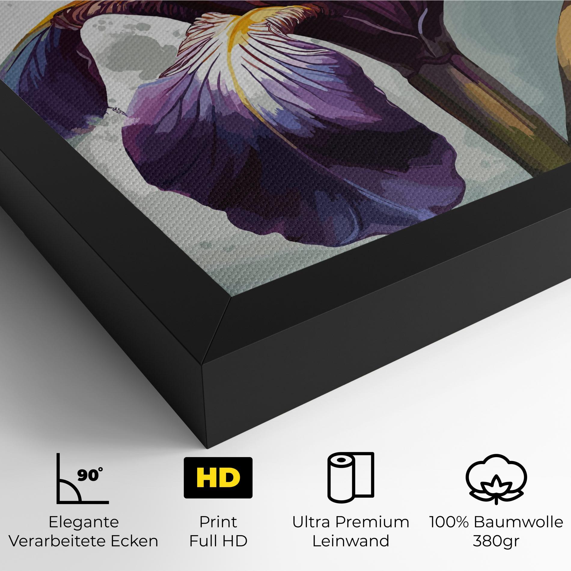 Leinwandbild Purple Blue Iris mockup 4