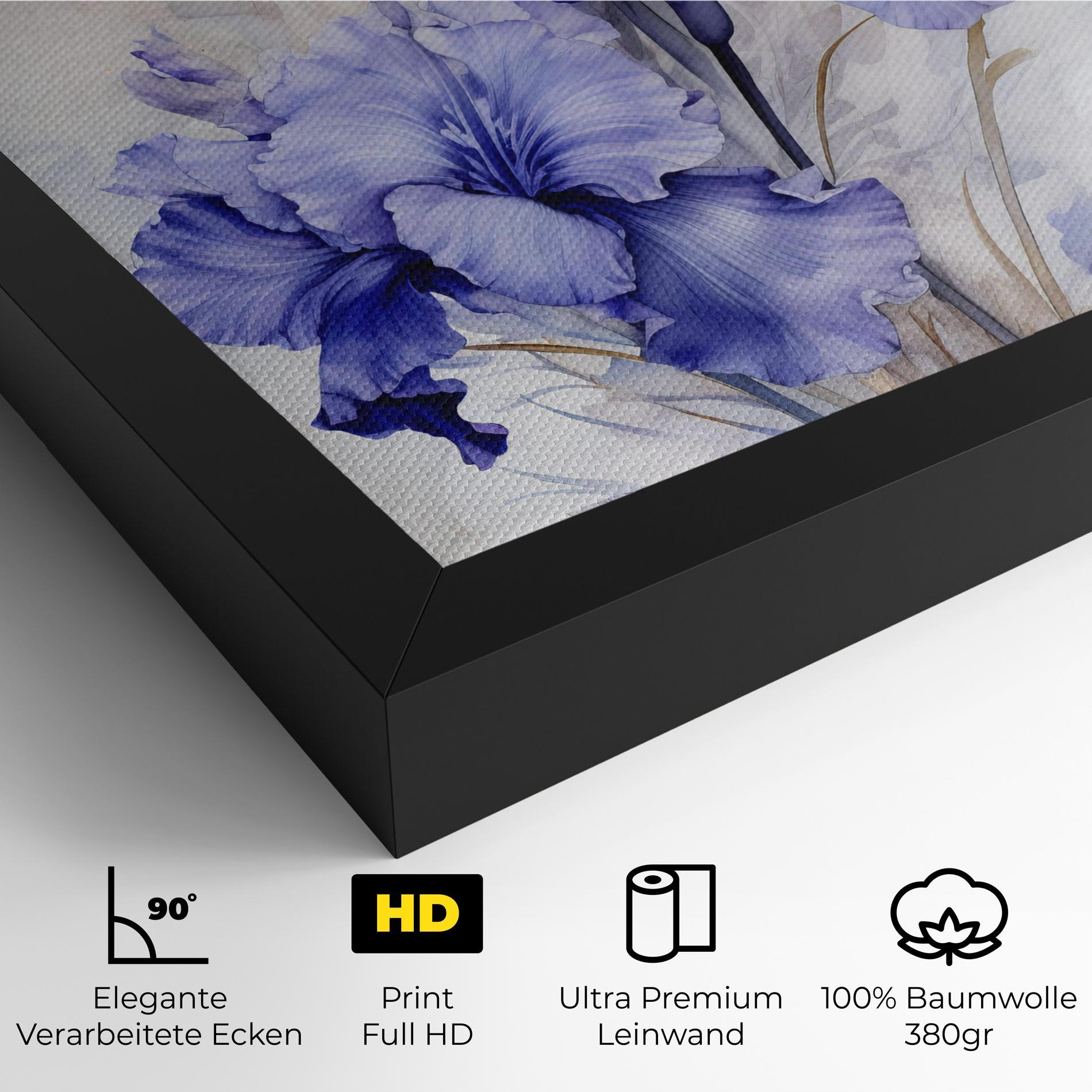 Leinwandbild Purple Iris Painting mockup 4