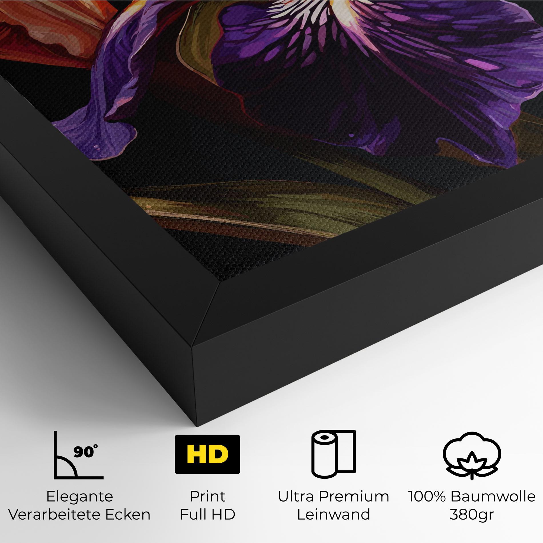 Leinwandbild Purple Orange Iris mockup 4