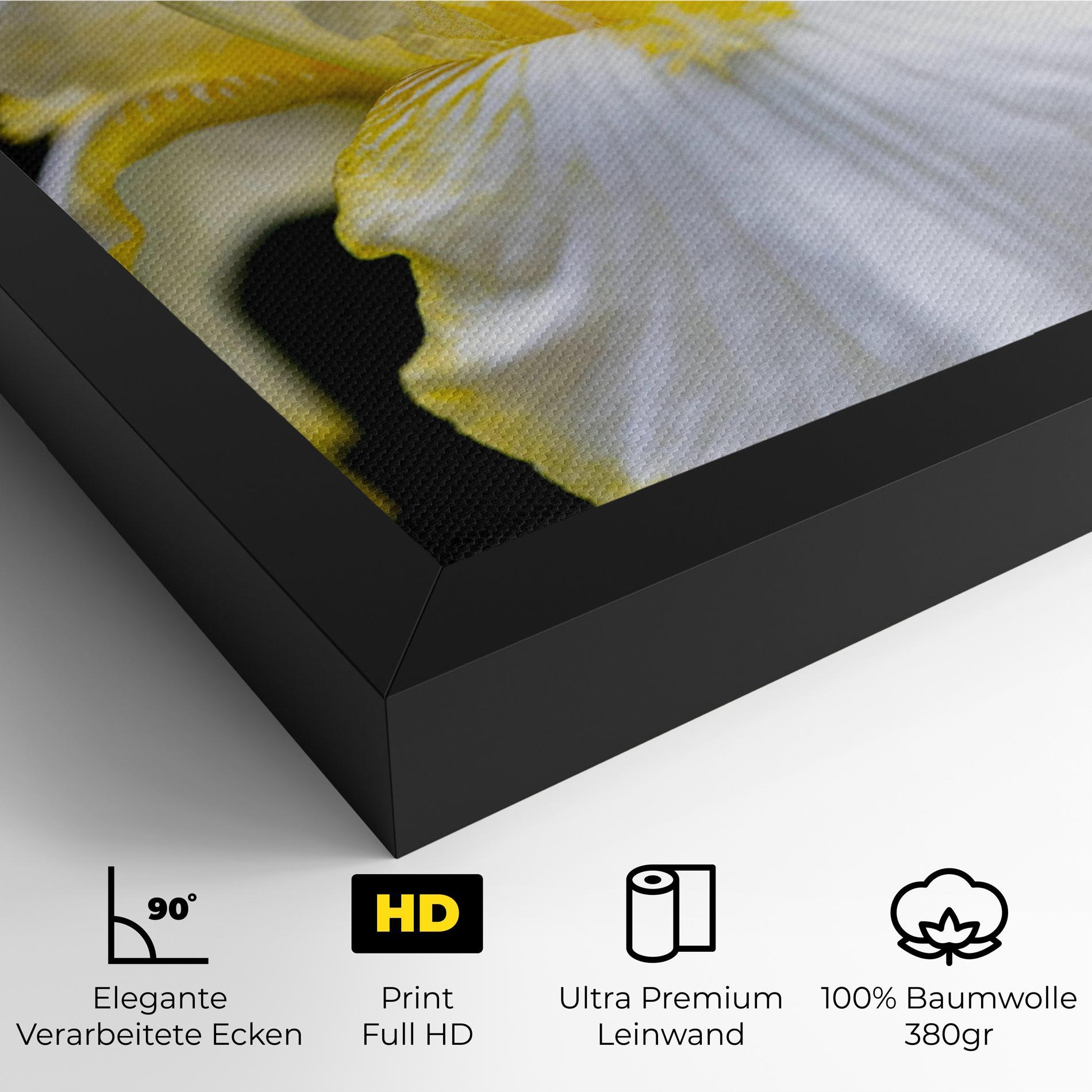Leinwandbild White Yellow Iris mockup 4