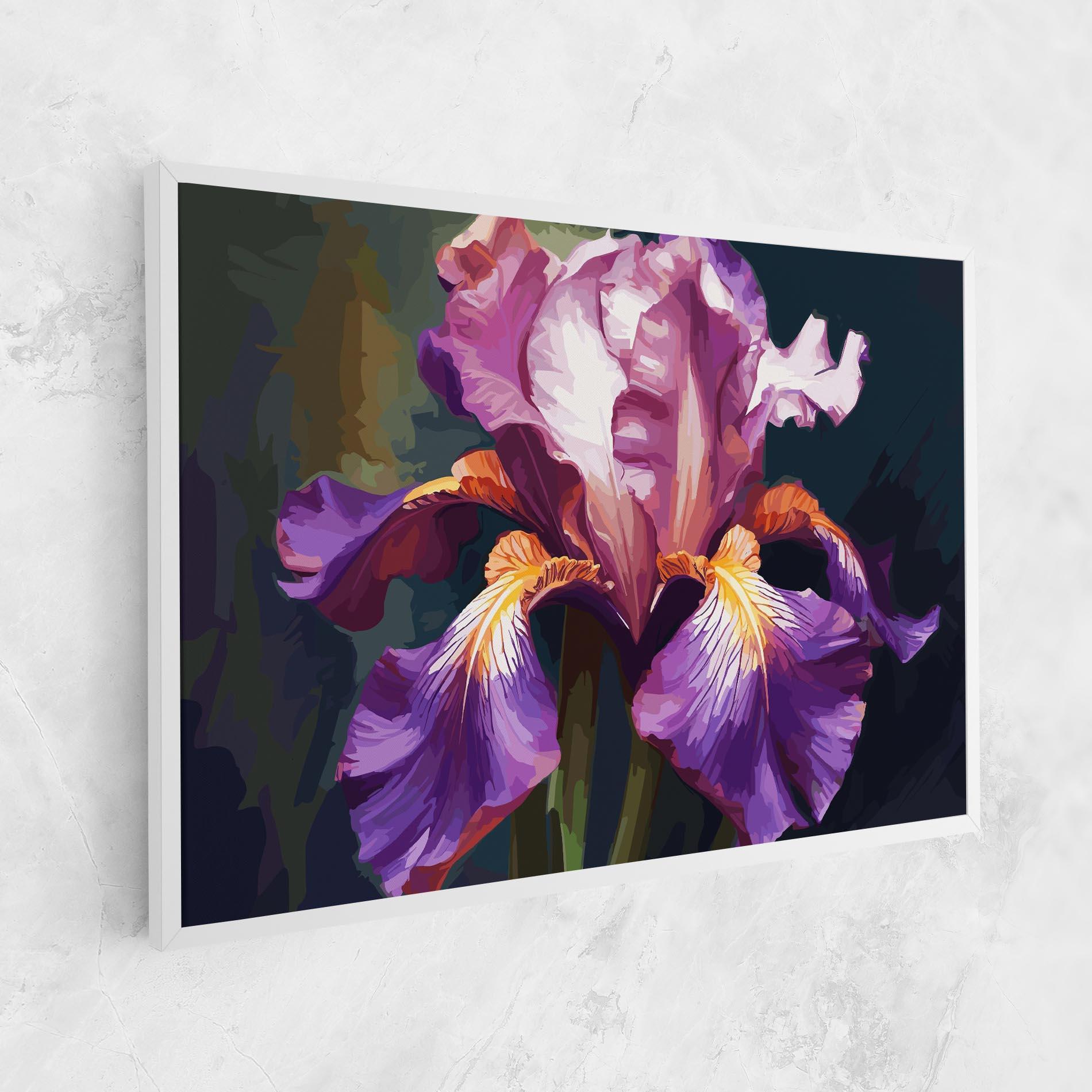 Leinwandbild Purple Orange Iris Art mockup 1