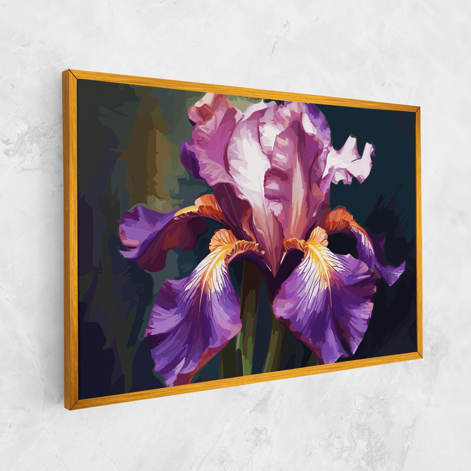 Leinwandbild Purple Orange Iris Art mockup 1