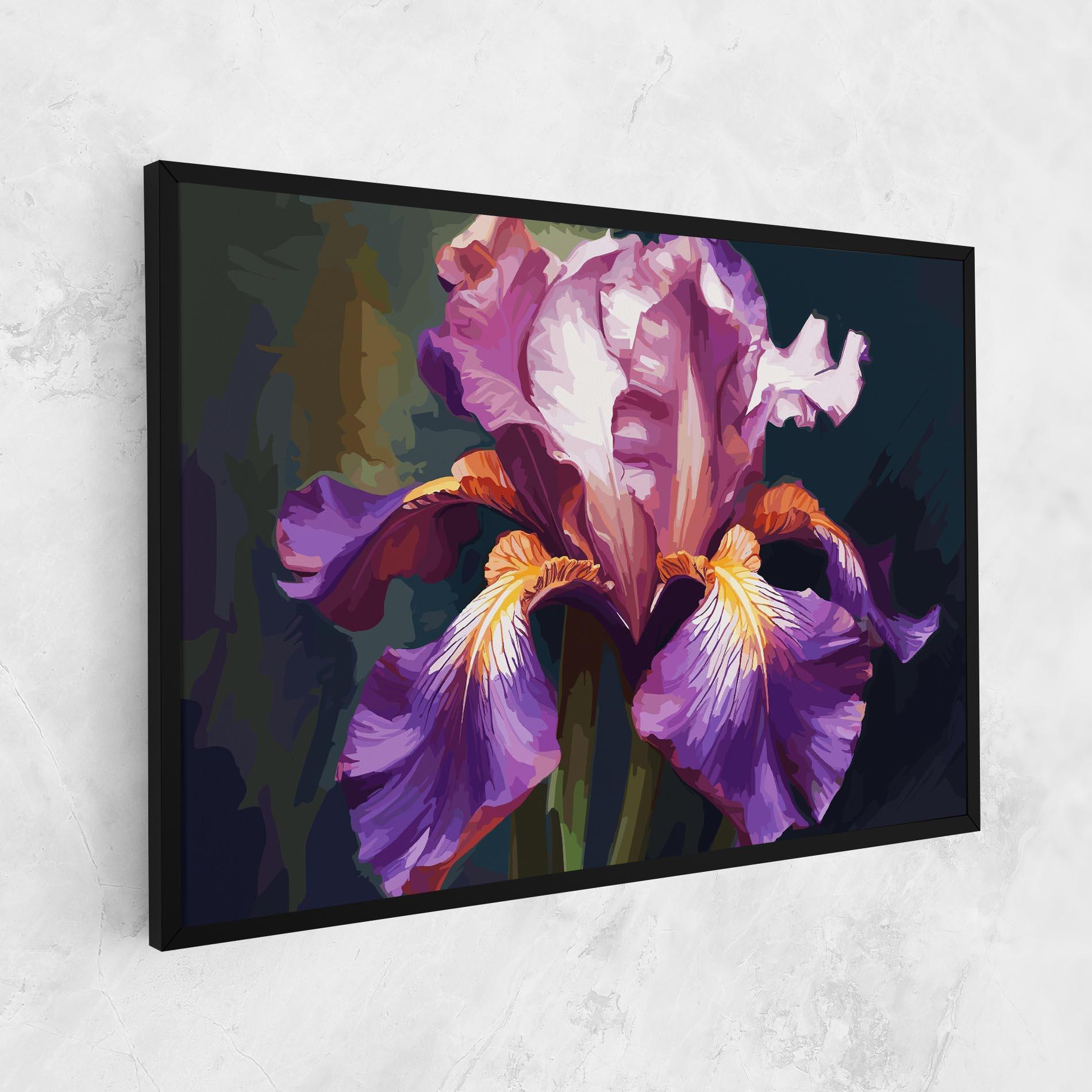 Leinwandbild Purple Orange Iris Art mockup 1