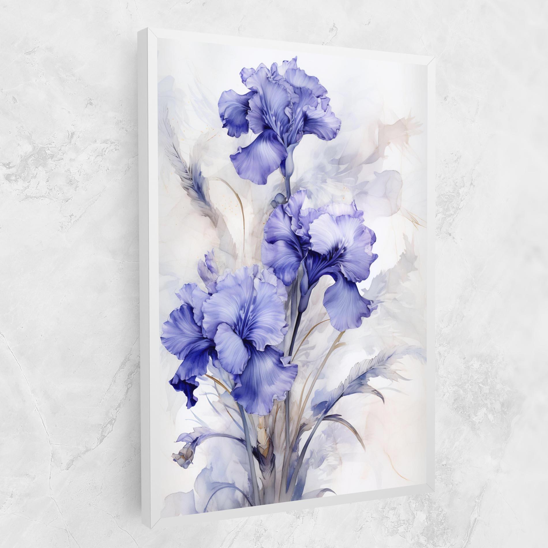 Leinwandbild Purple Iris Painting mockup 1