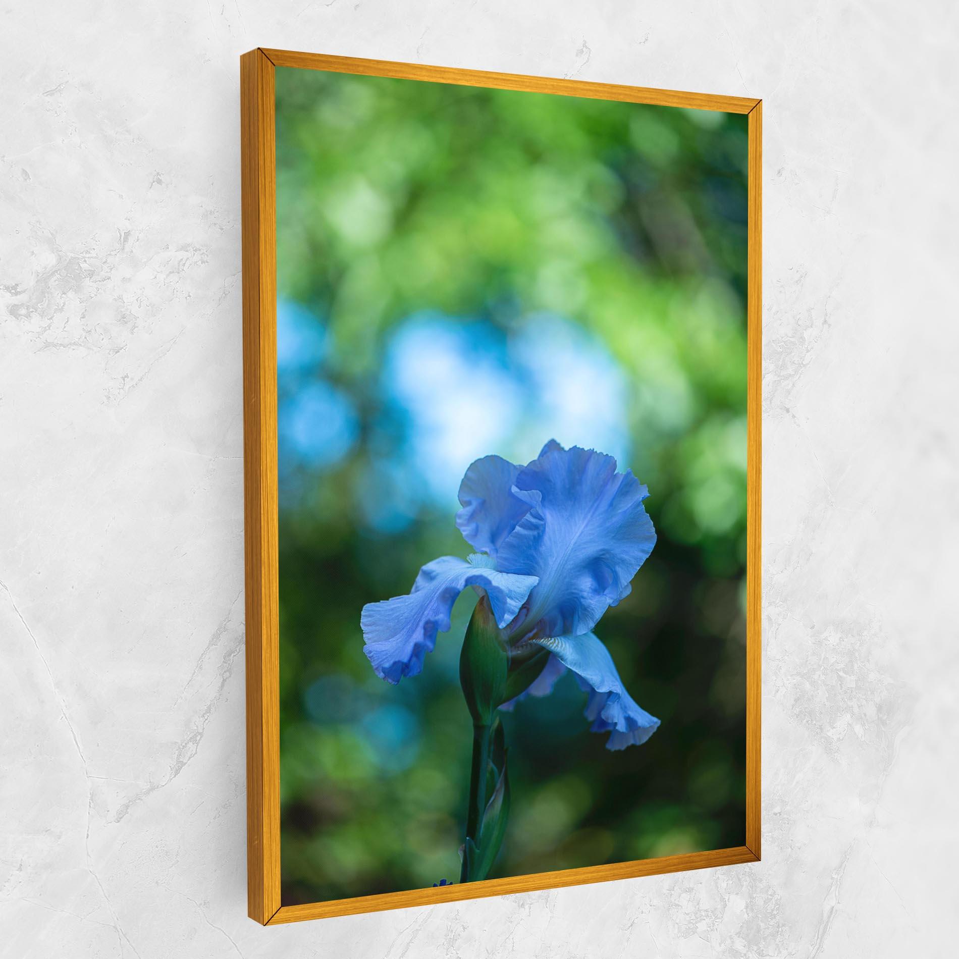 Leinwandbild Blue Iris In The Garden mockup 1