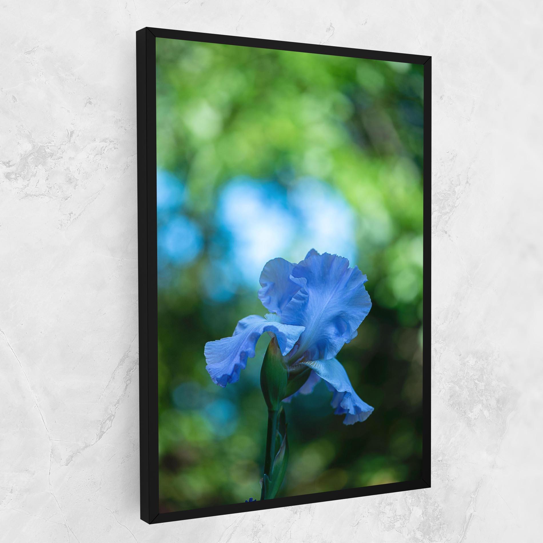 Leinwandbild Blue Iris In The Garden mockup 1