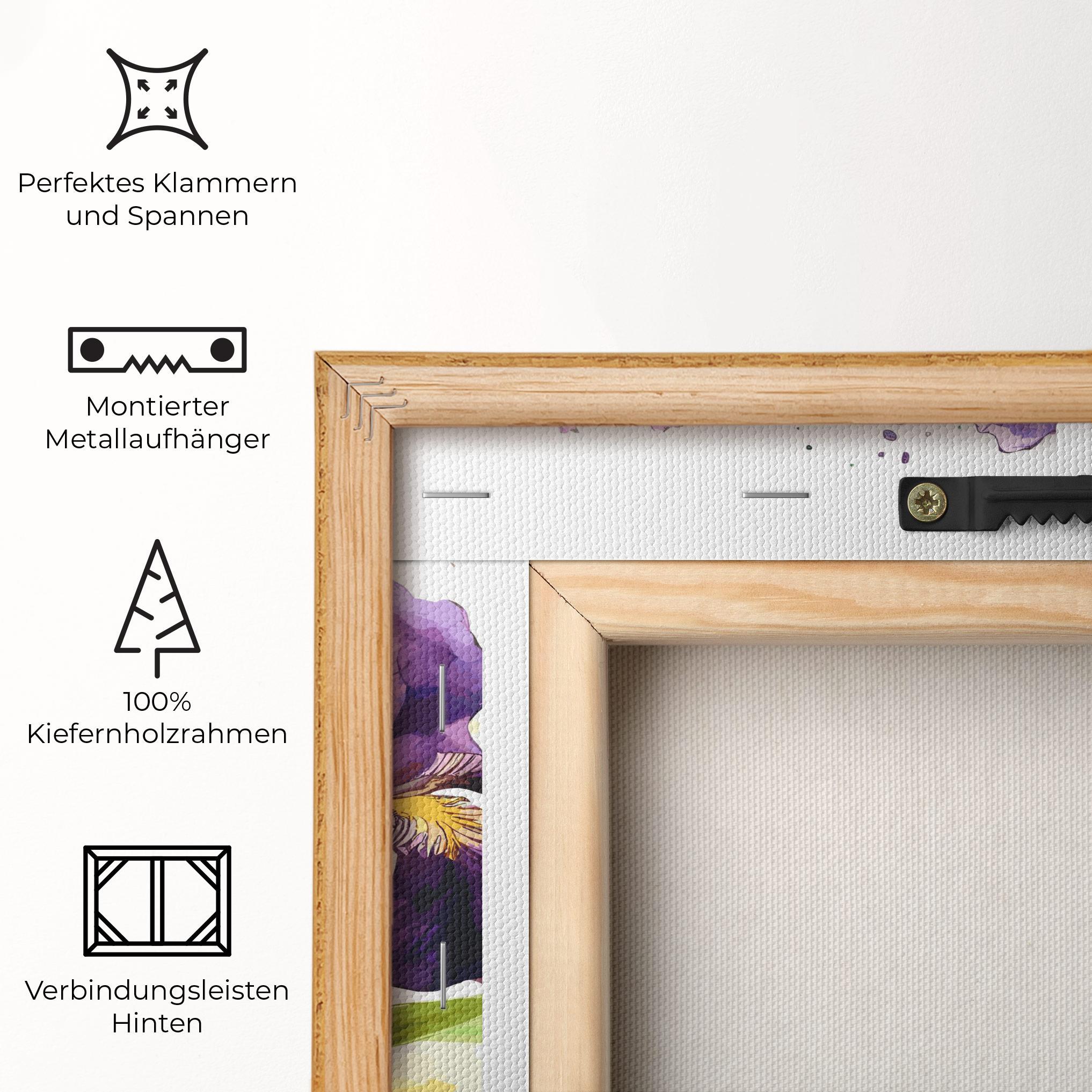 Leinwandbild Watercolor Purple Iris mockup 5