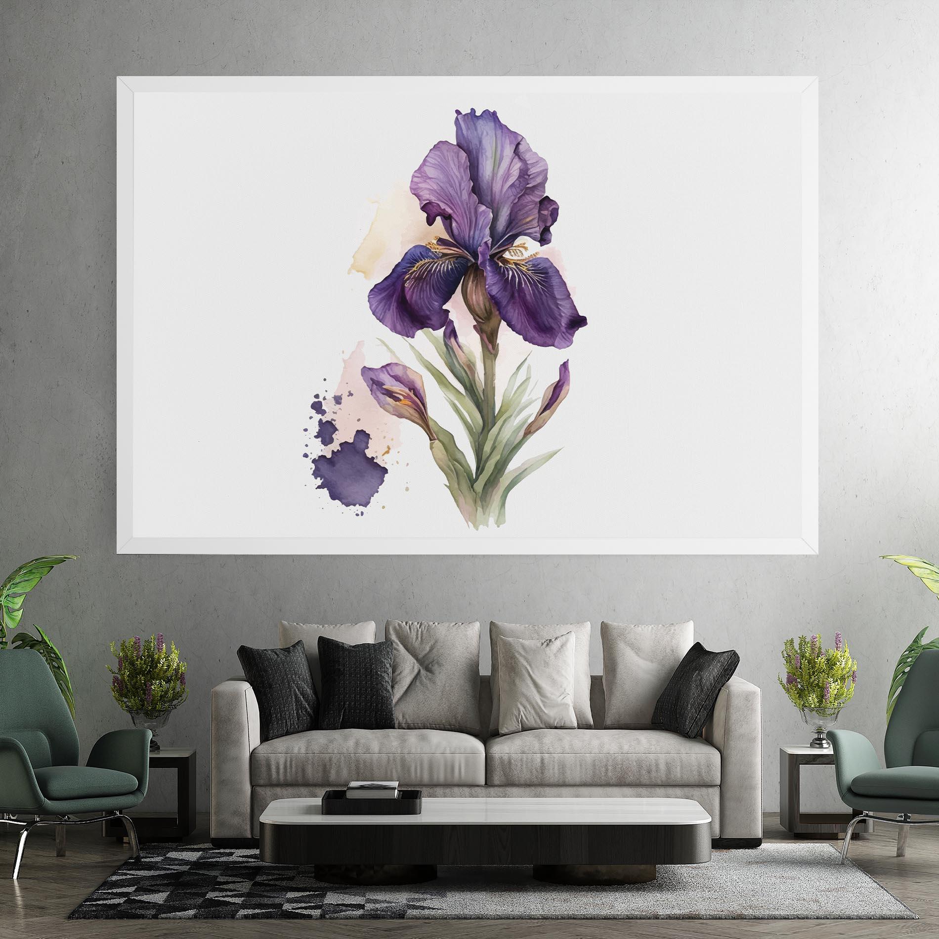 Leinwandbild Beautiful Purple Iris mockup 7