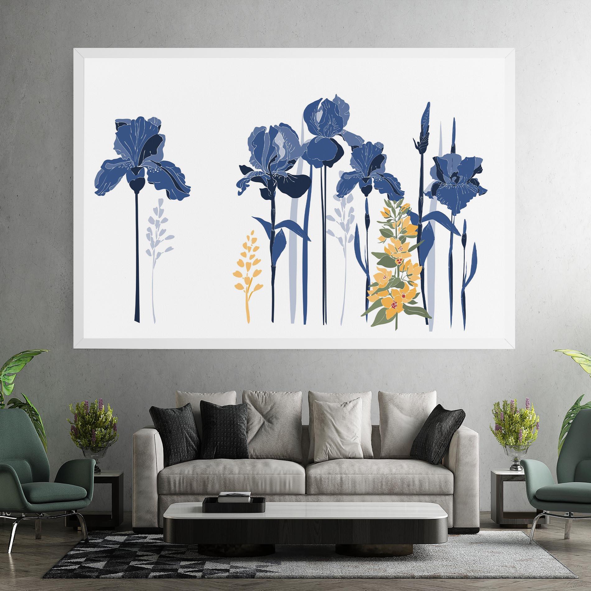 Leinwandbild Iris Blue Art mockup 7
