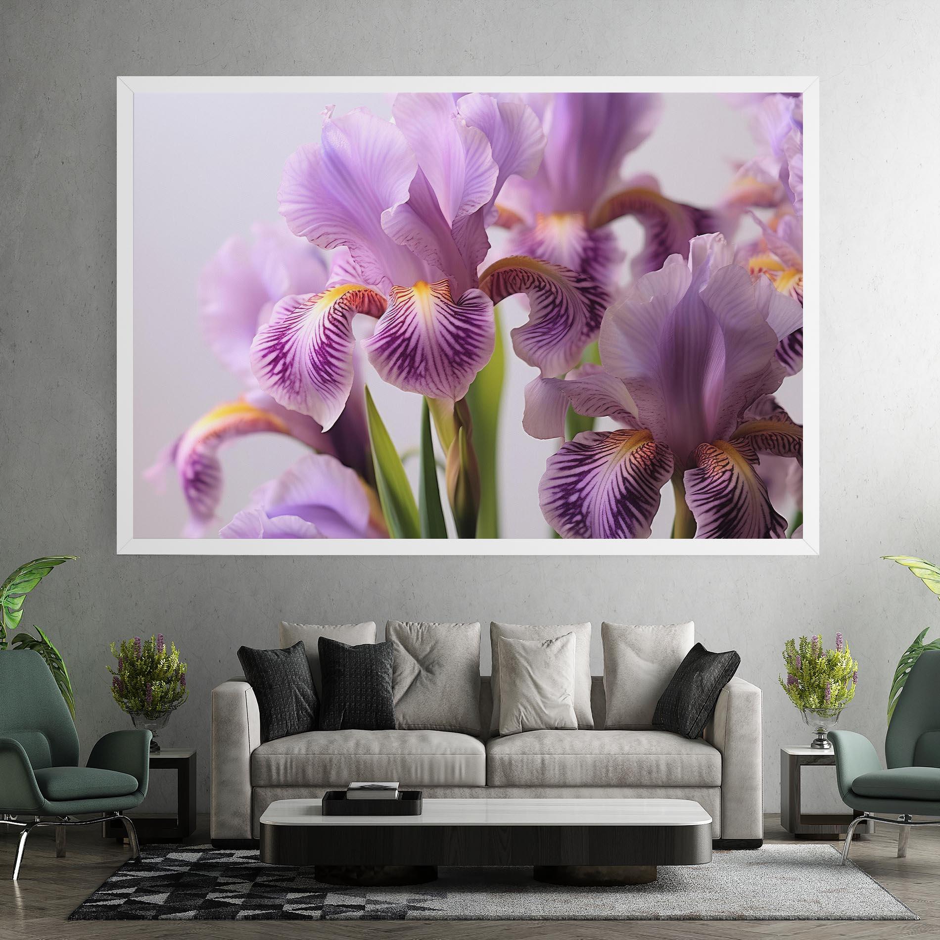 Leinwandbild Iris In Vase mockup 7