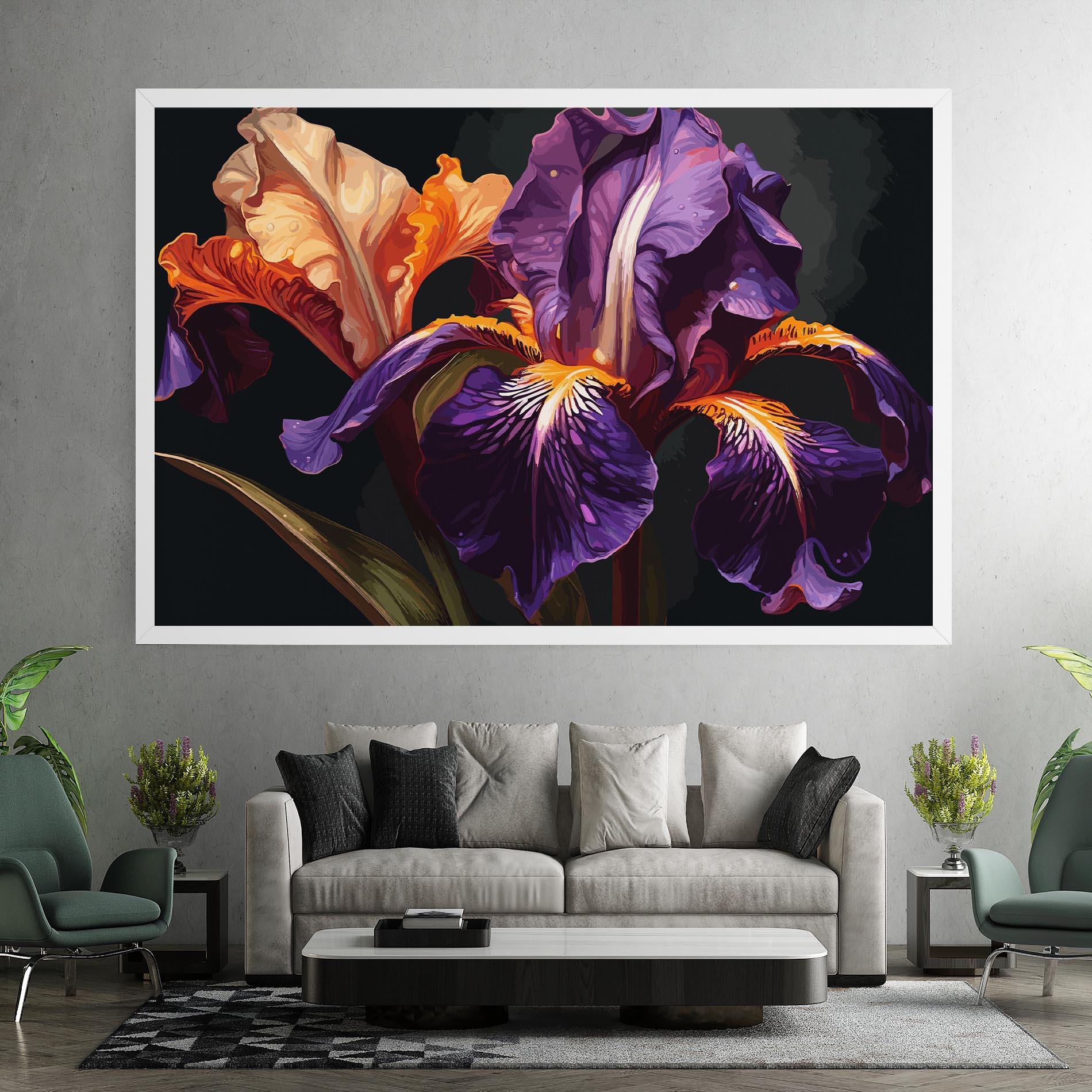 Leinwandbild Purple Orange Iris mockup 7