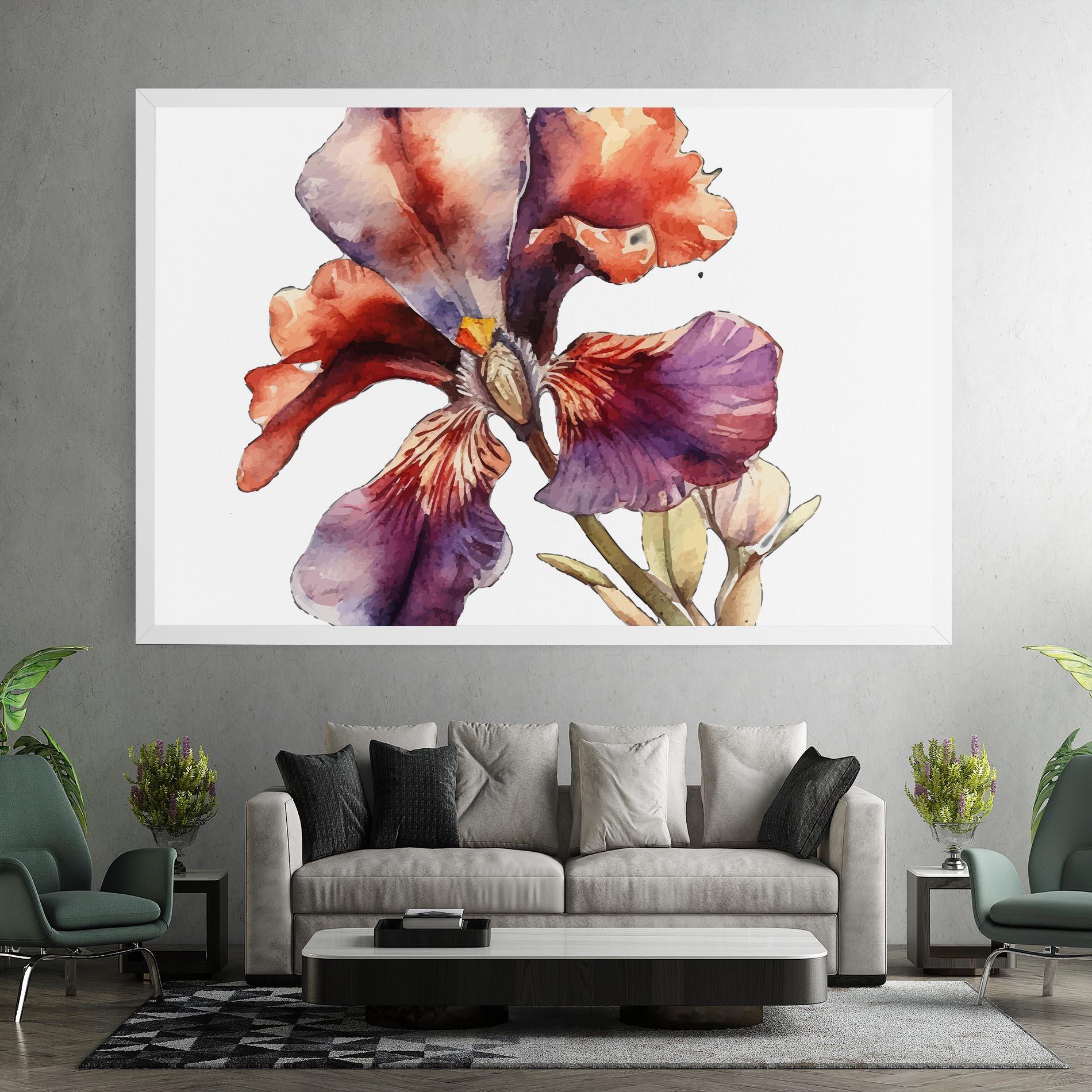 Leinwandbild Watercolor Iris mockup 7