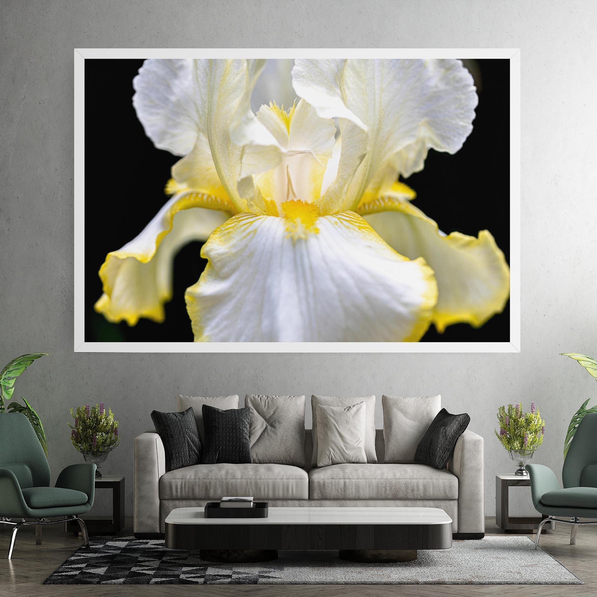 Leinwandbild White Yellow Iris mockup 7
