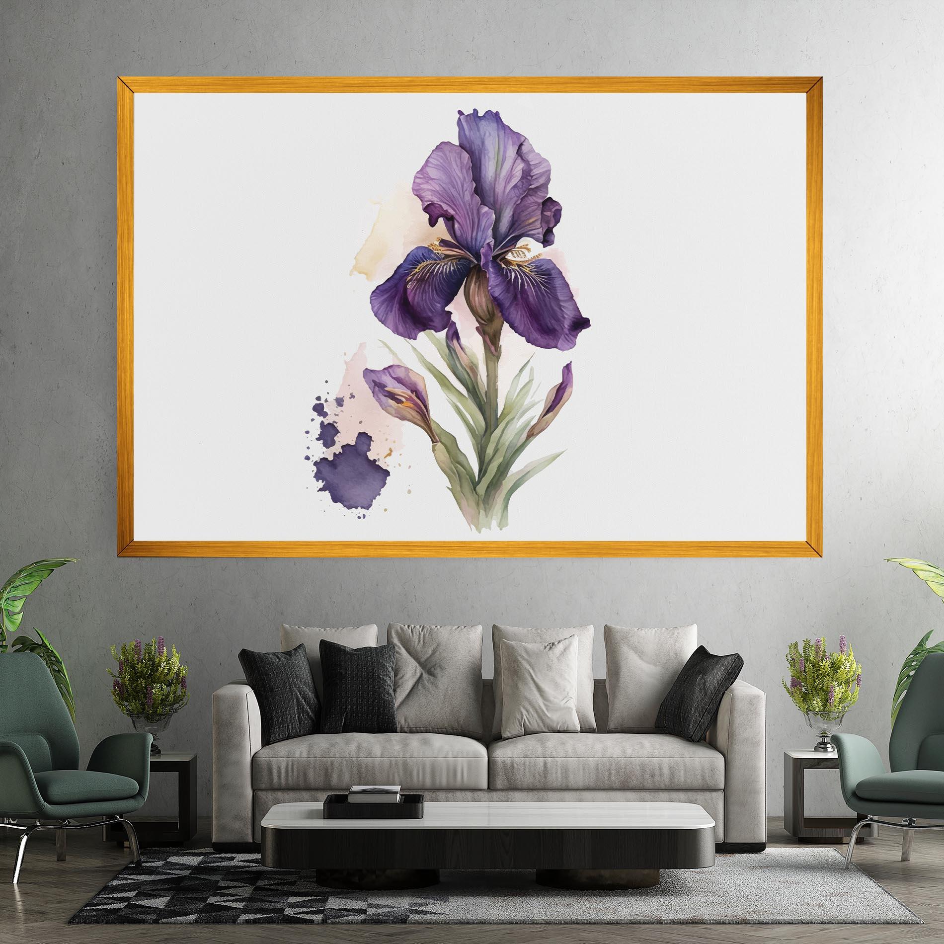 Leinwandbild Beautiful Purple Iris mockup 7