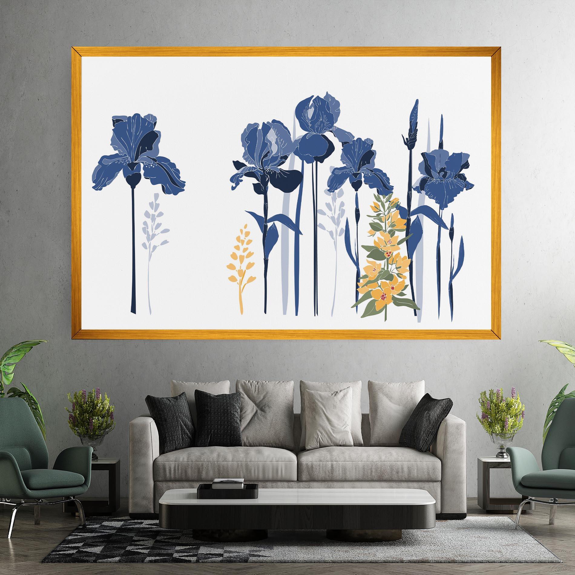Leinwandbild Iris Blue Art mockup 7