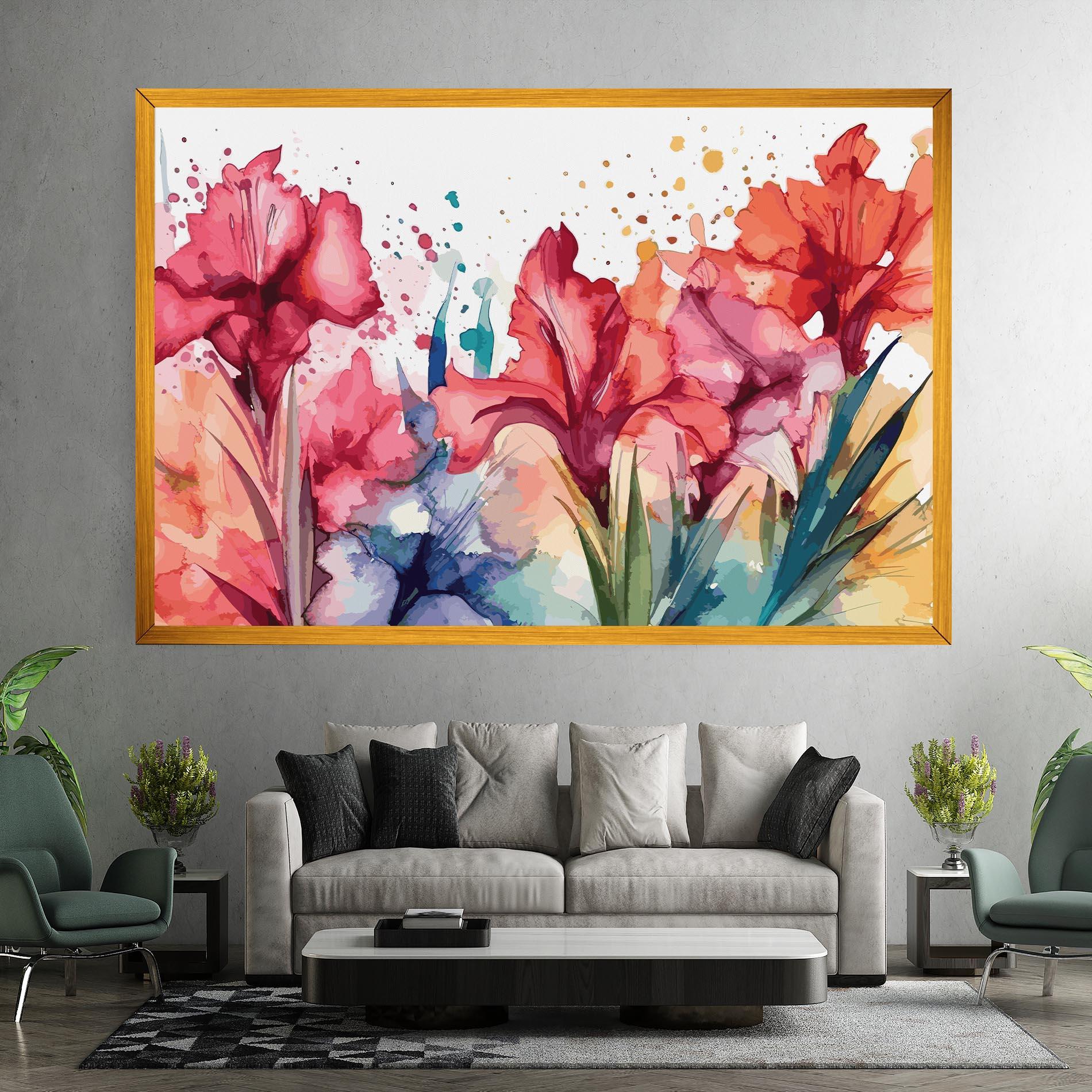 Leinwandbild Pink Blue Iris mockup 7