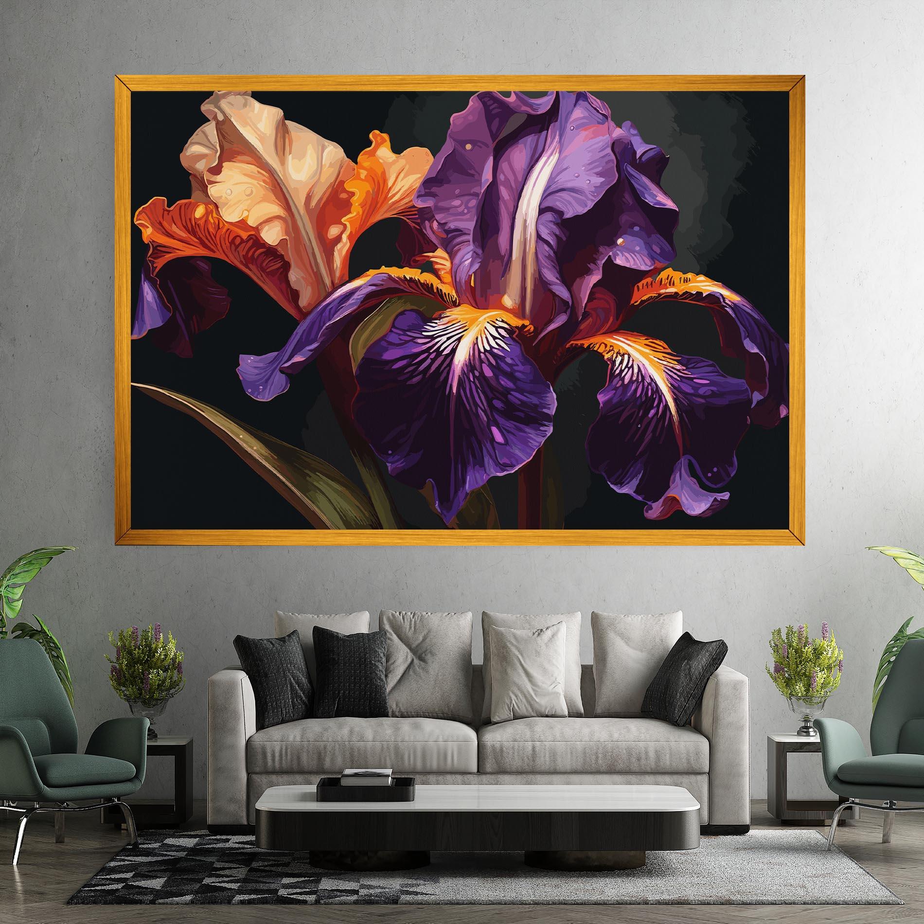 Leinwandbild Purple Orange Iris mockup 7