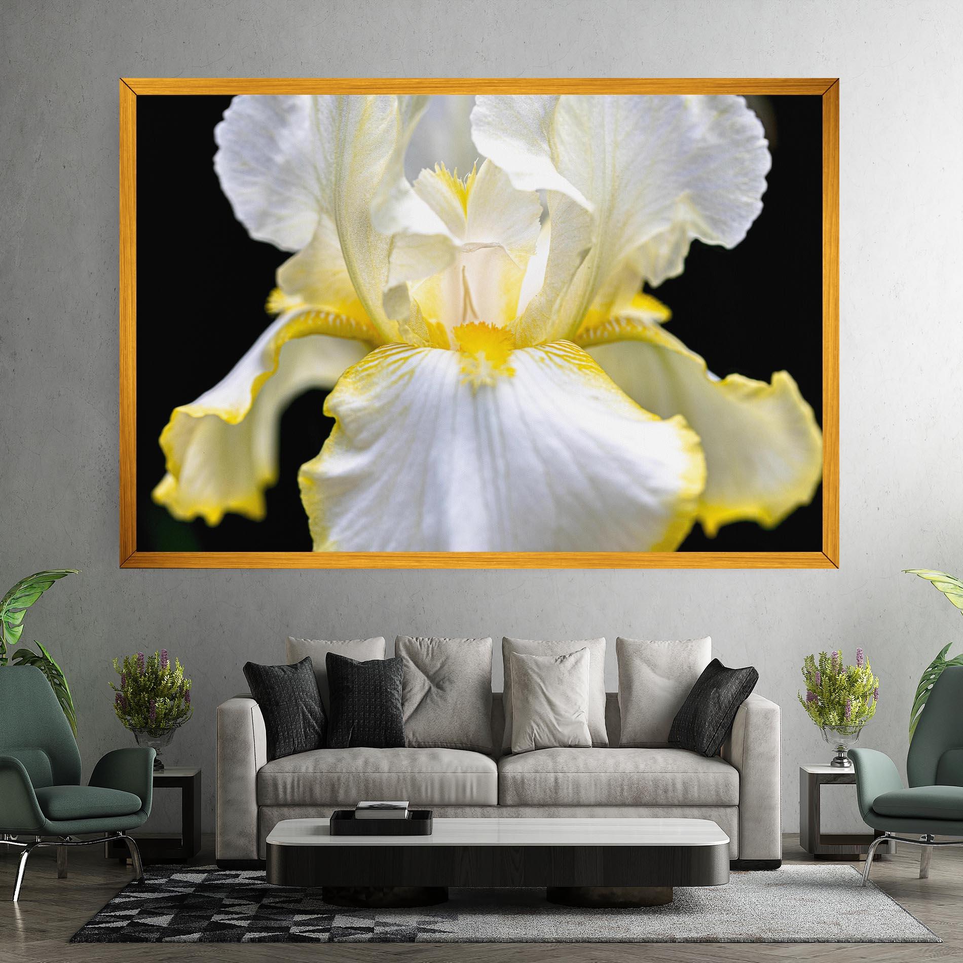 Leinwandbild White Yellow Iris mockup 7