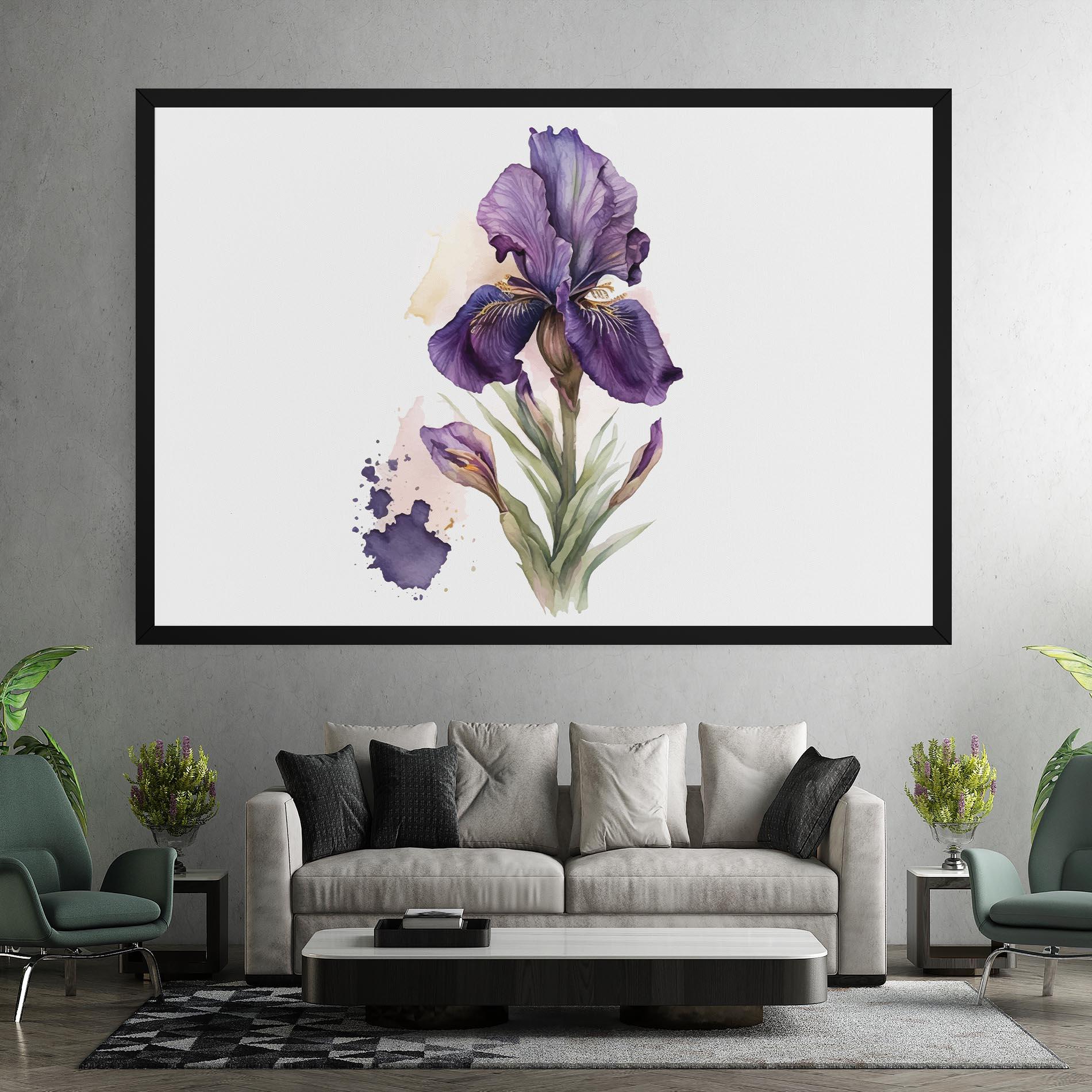 Leinwandbild Beautiful Purple Iris mockup 7