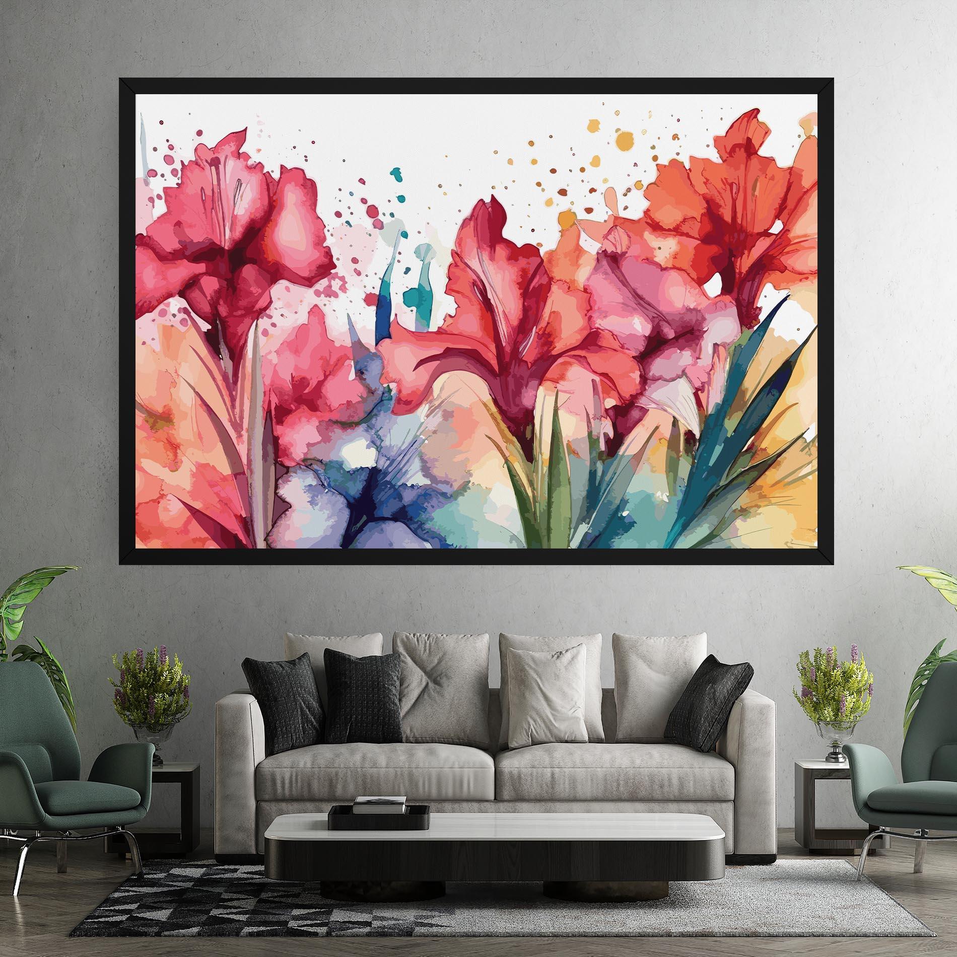 Leinwandbild Pink Blue Iris mockup 7