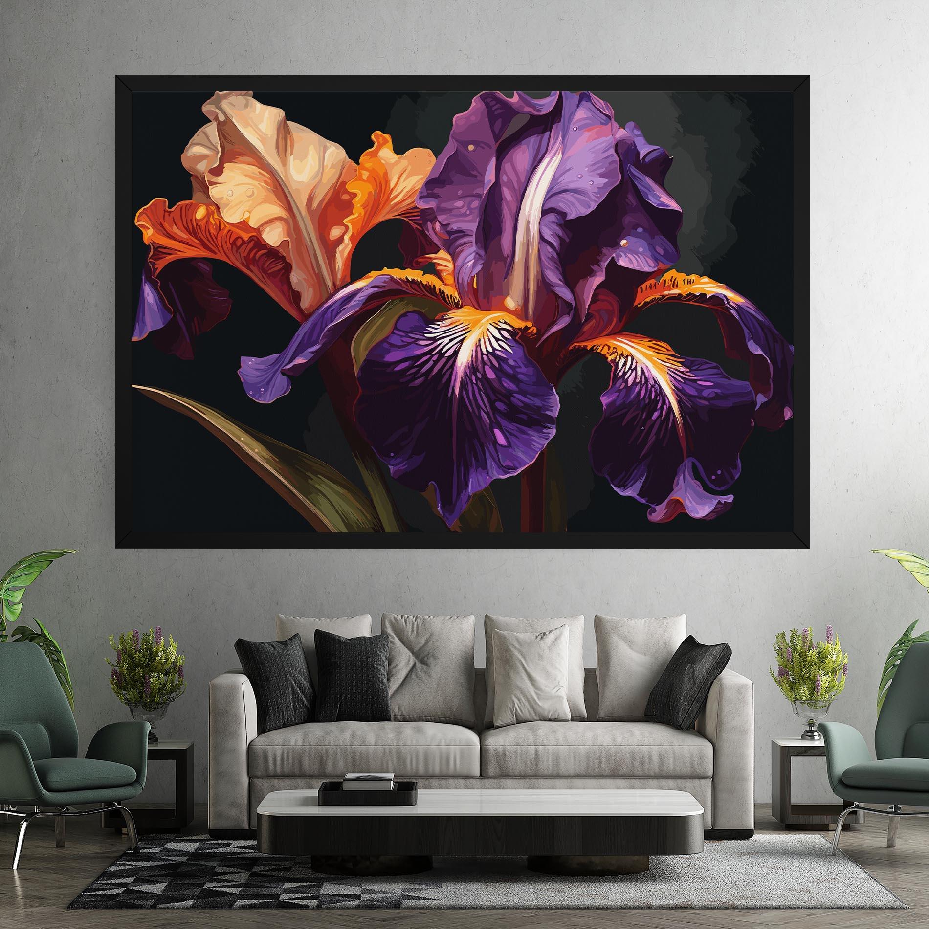 Leinwandbild Purple Orange Iris mockup 7