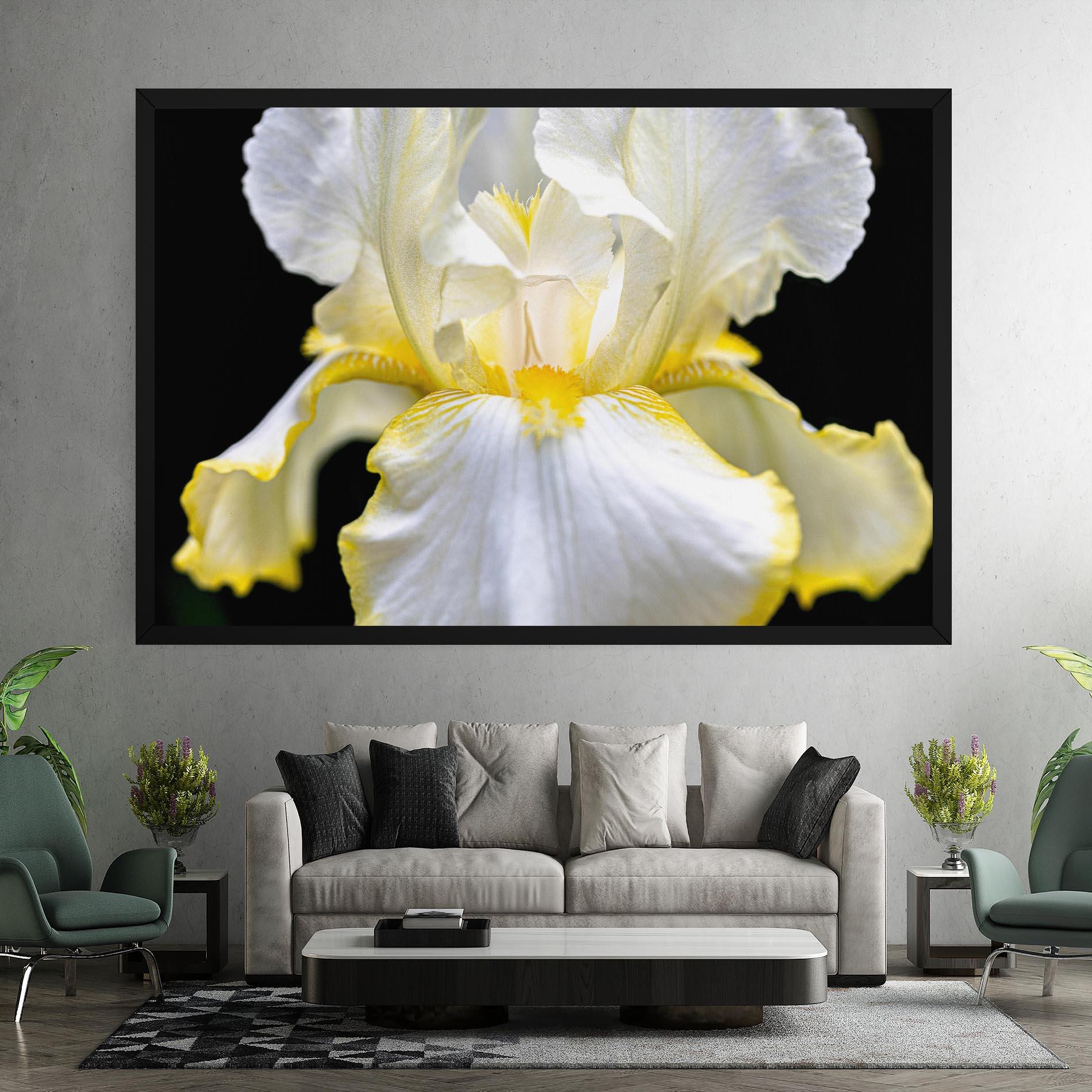 Leinwandbild White Yellow Iris mockup 7