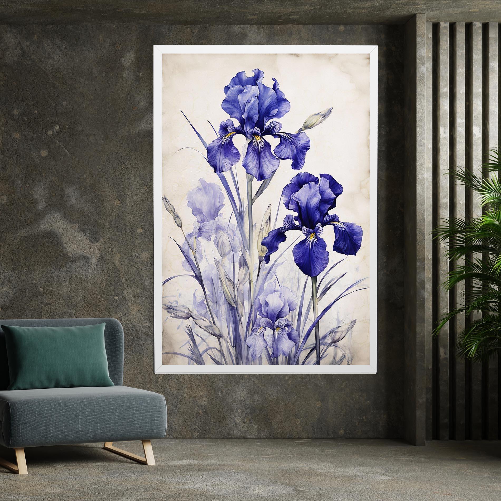 Leinwandbild Irises Painting mockup 7