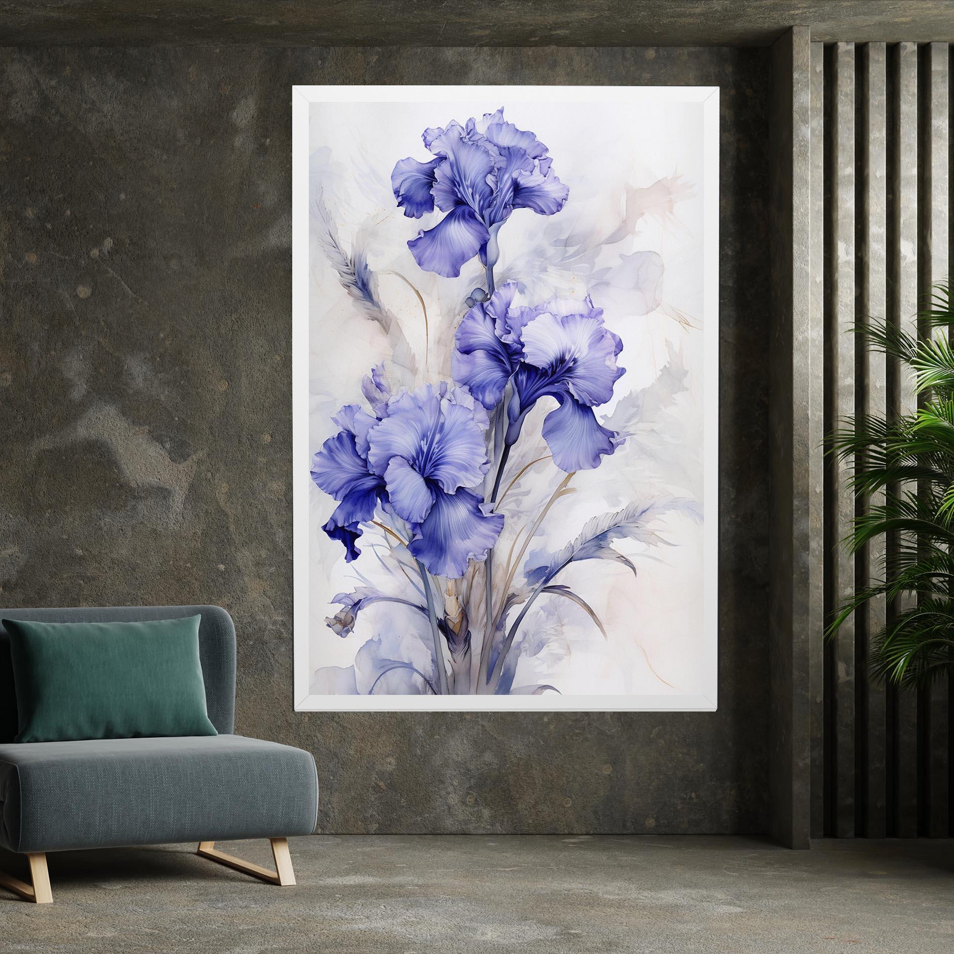 Leinwandbild Purple Iris Painting mockup 7