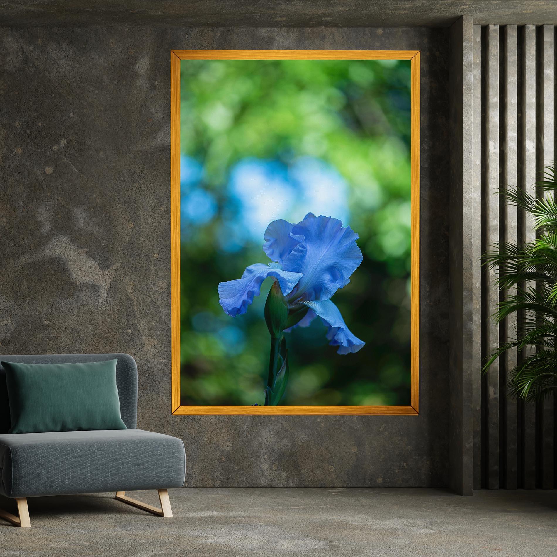 Leinwandbild Blue Iris In The Garden mockup 7