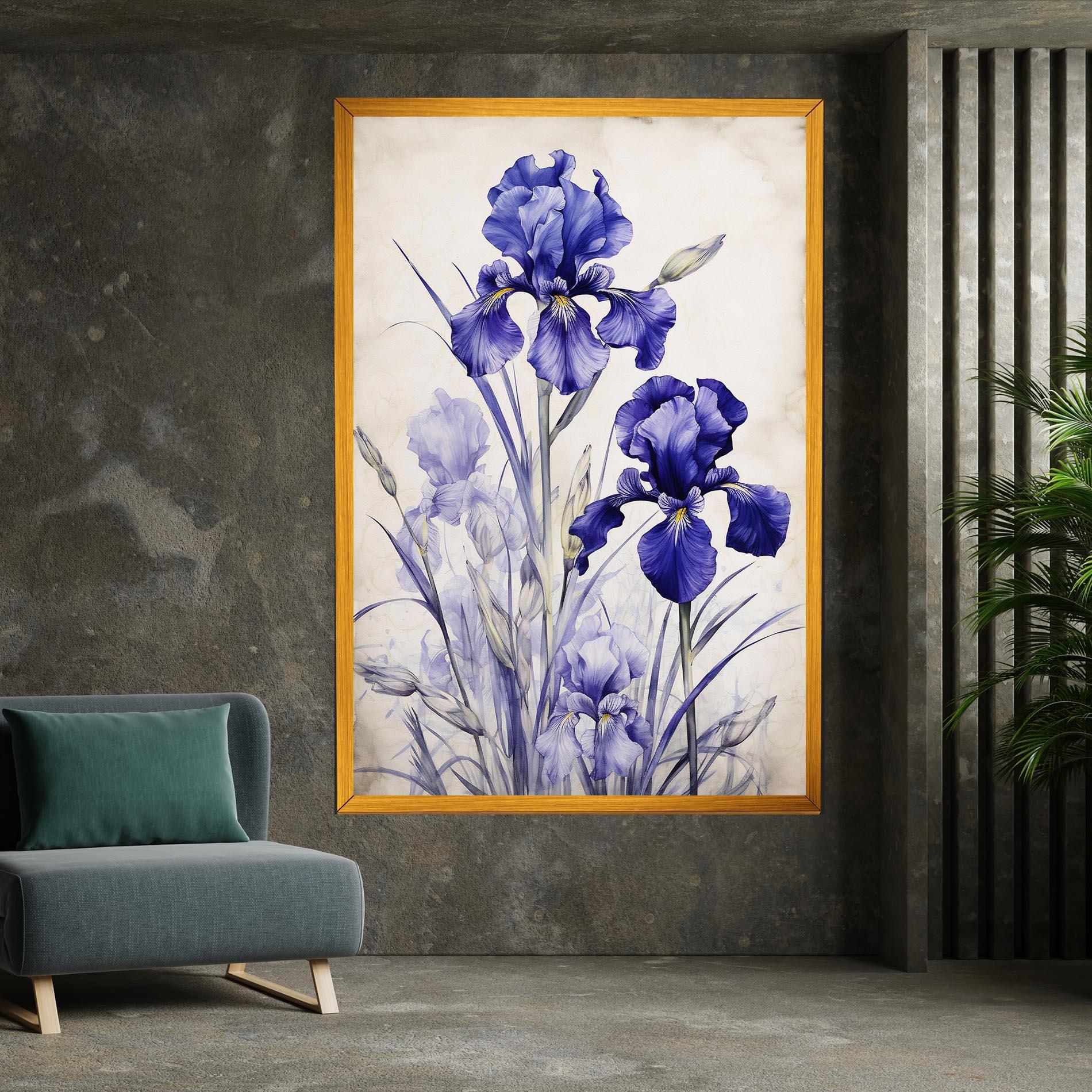 Leinwandbild Irises Painting mockup 7