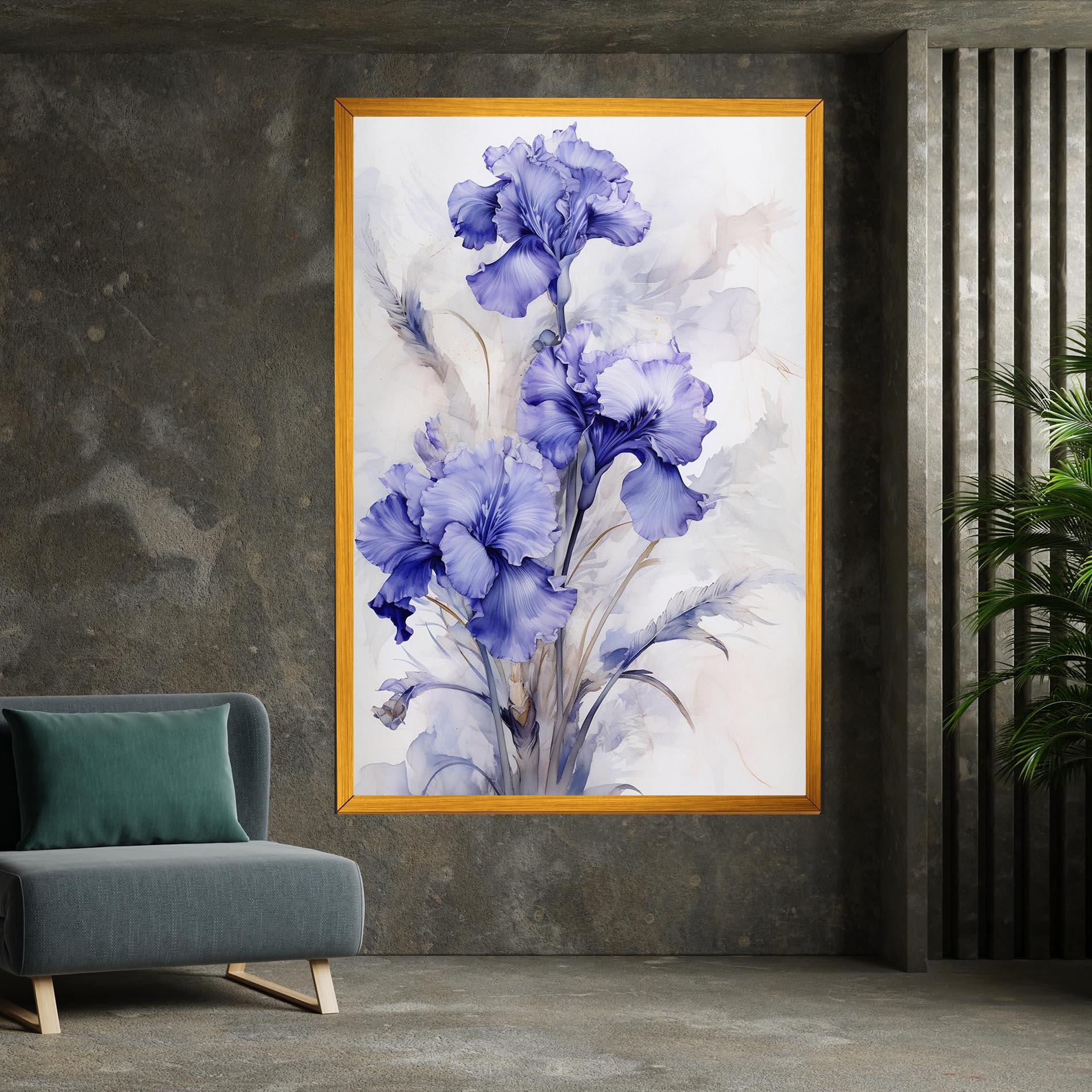 Leinwandbild Purple Iris Painting mockup 7