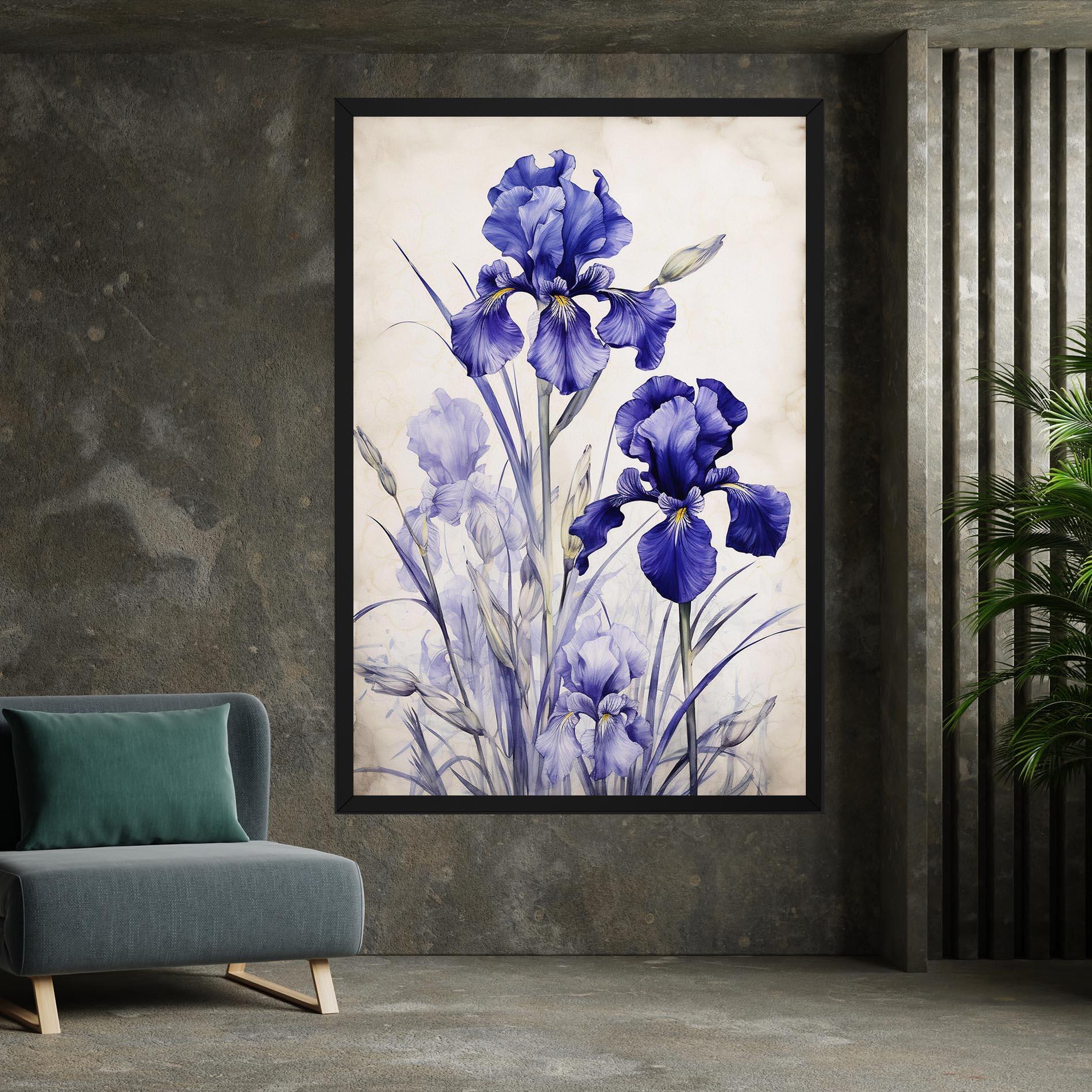 Leinwandbild Irises Painting mockup 7
