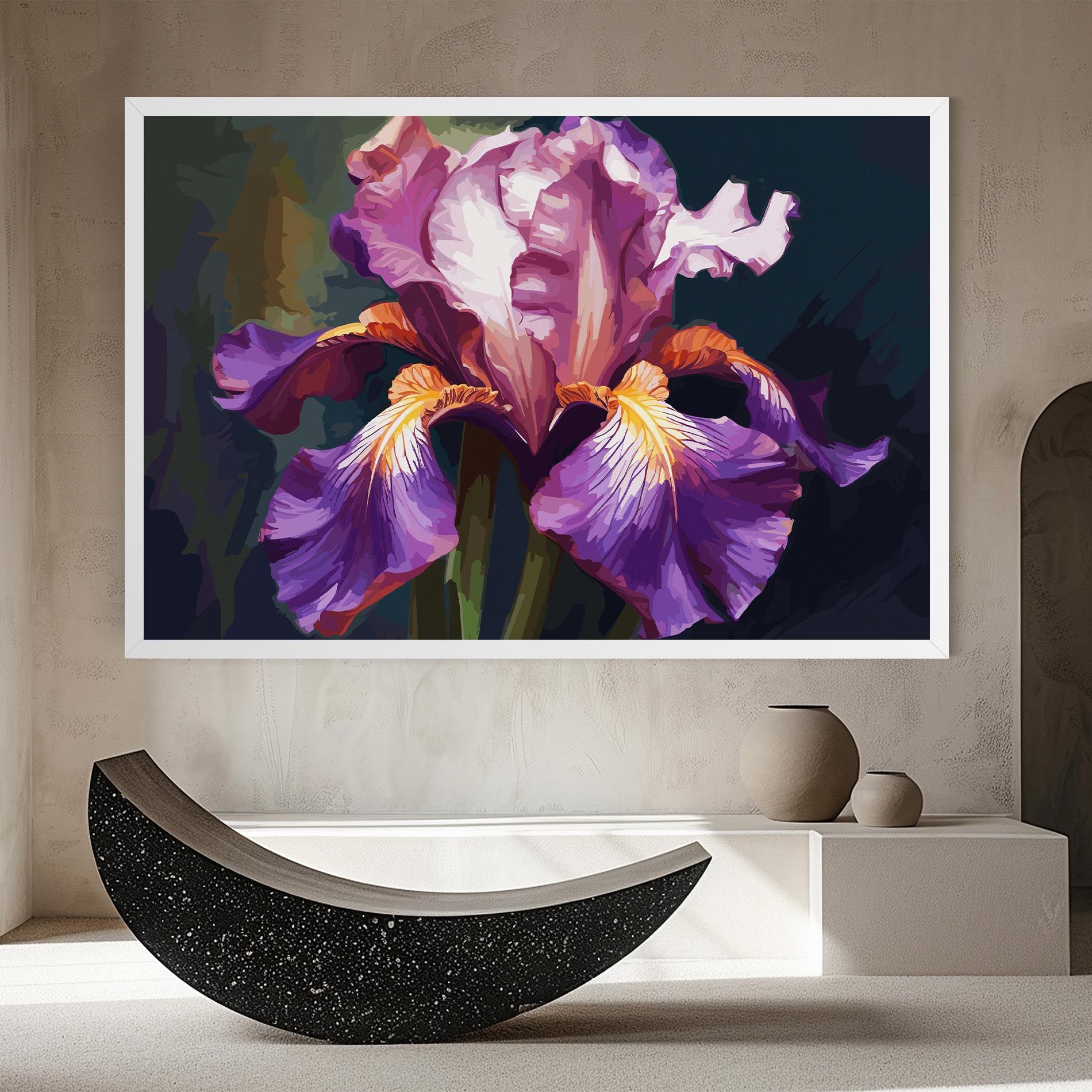 Purple Orange Iris Art mockup 8