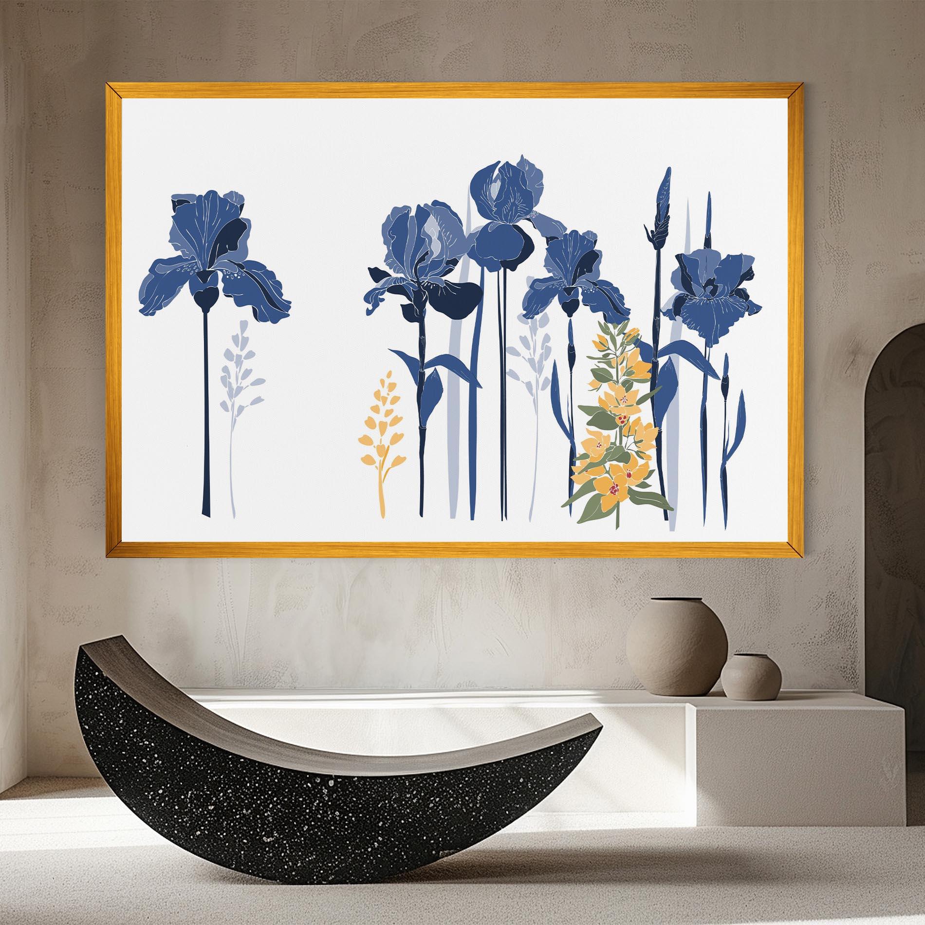 Leinwandbild Iris Blue Art mockup 8