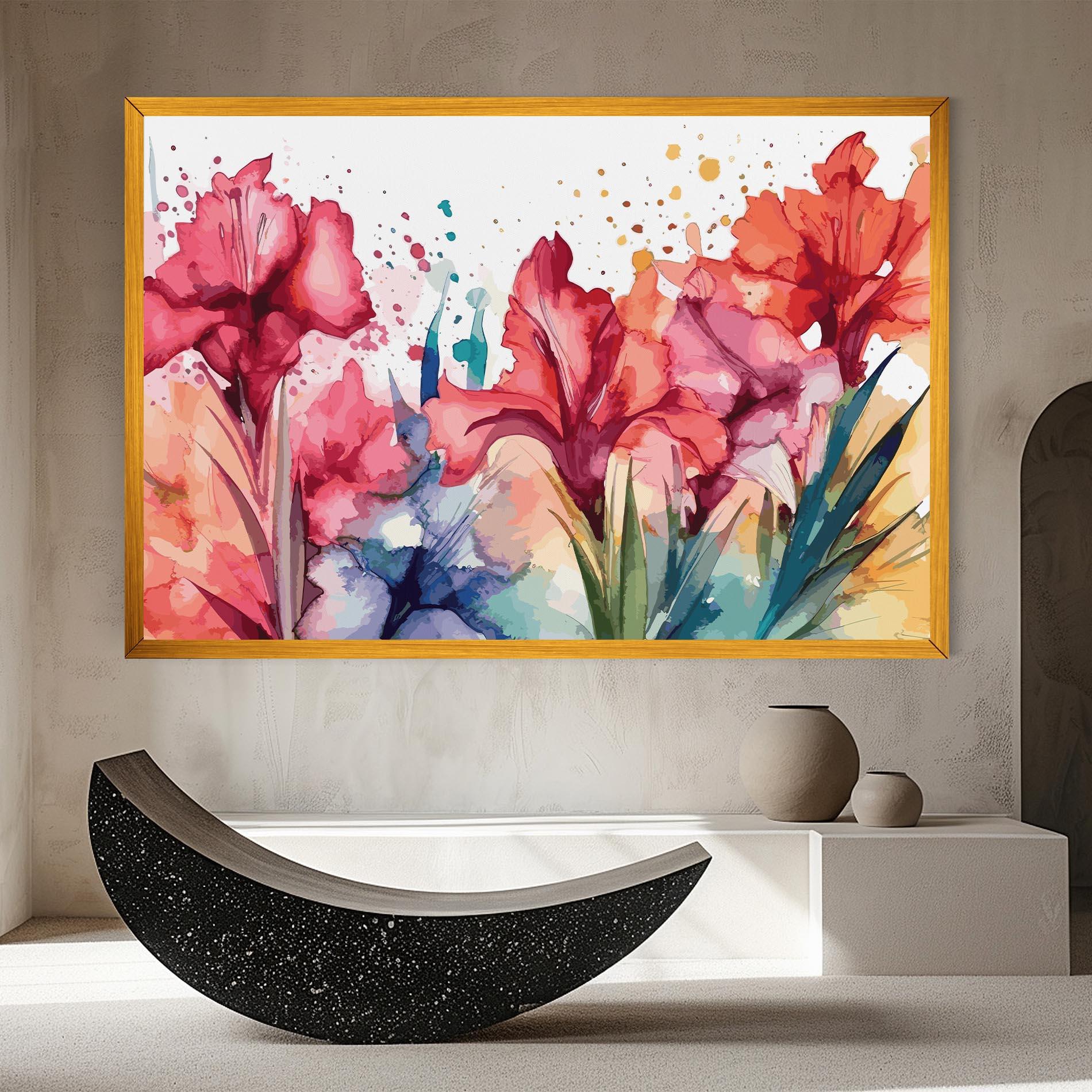 Leinwandbild Pink Blue Iris mockup 8