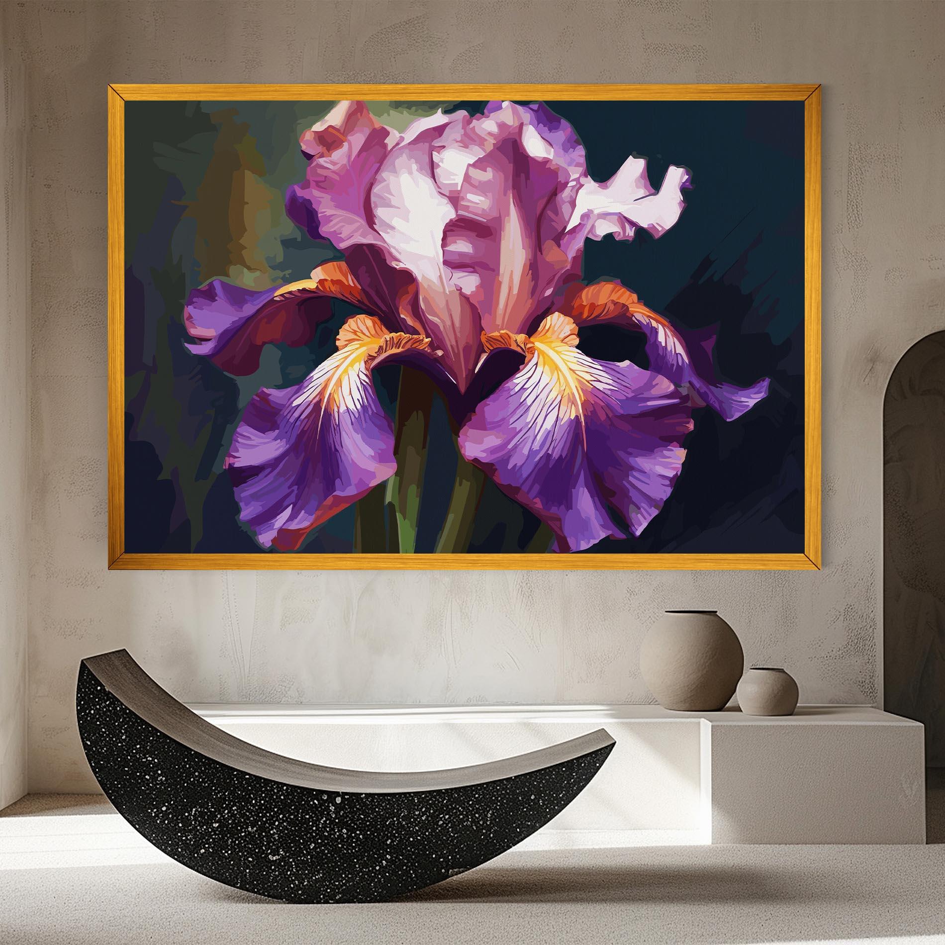 Leinwandbild Purple Orange Iris Art mockup 8