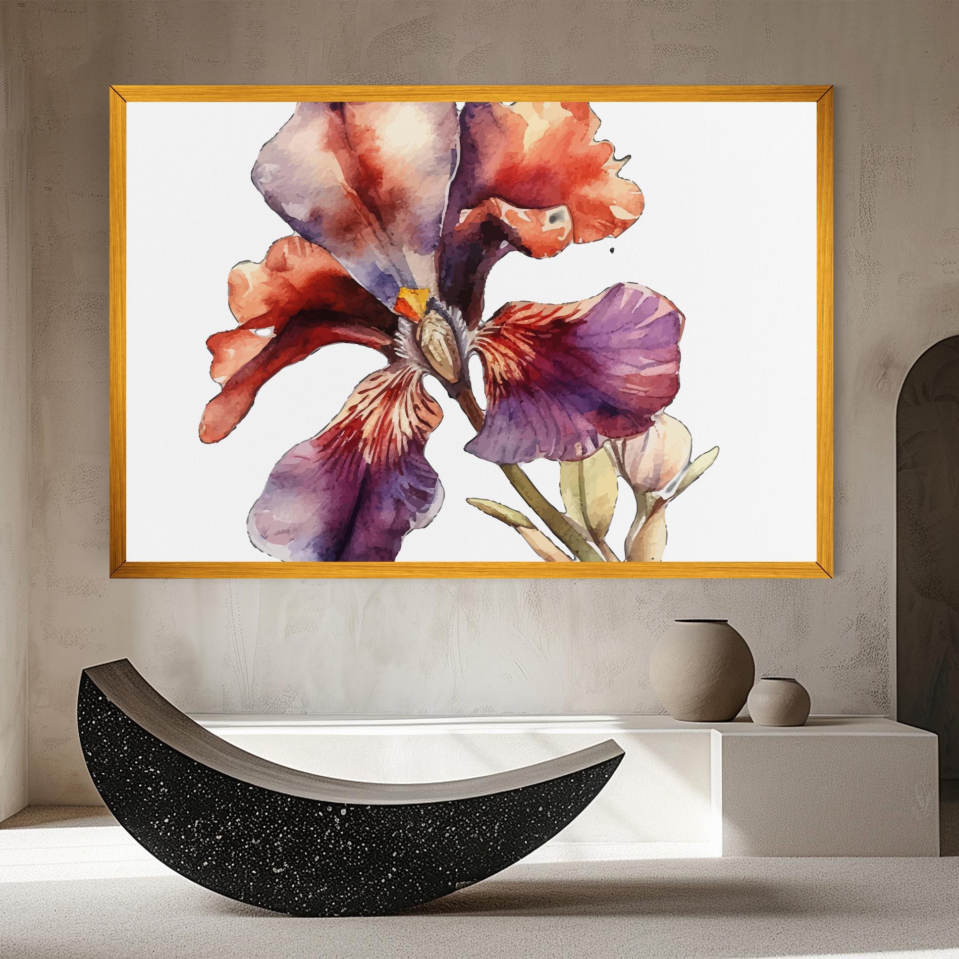 Leinwandbild Watercolor Iris mockup 8