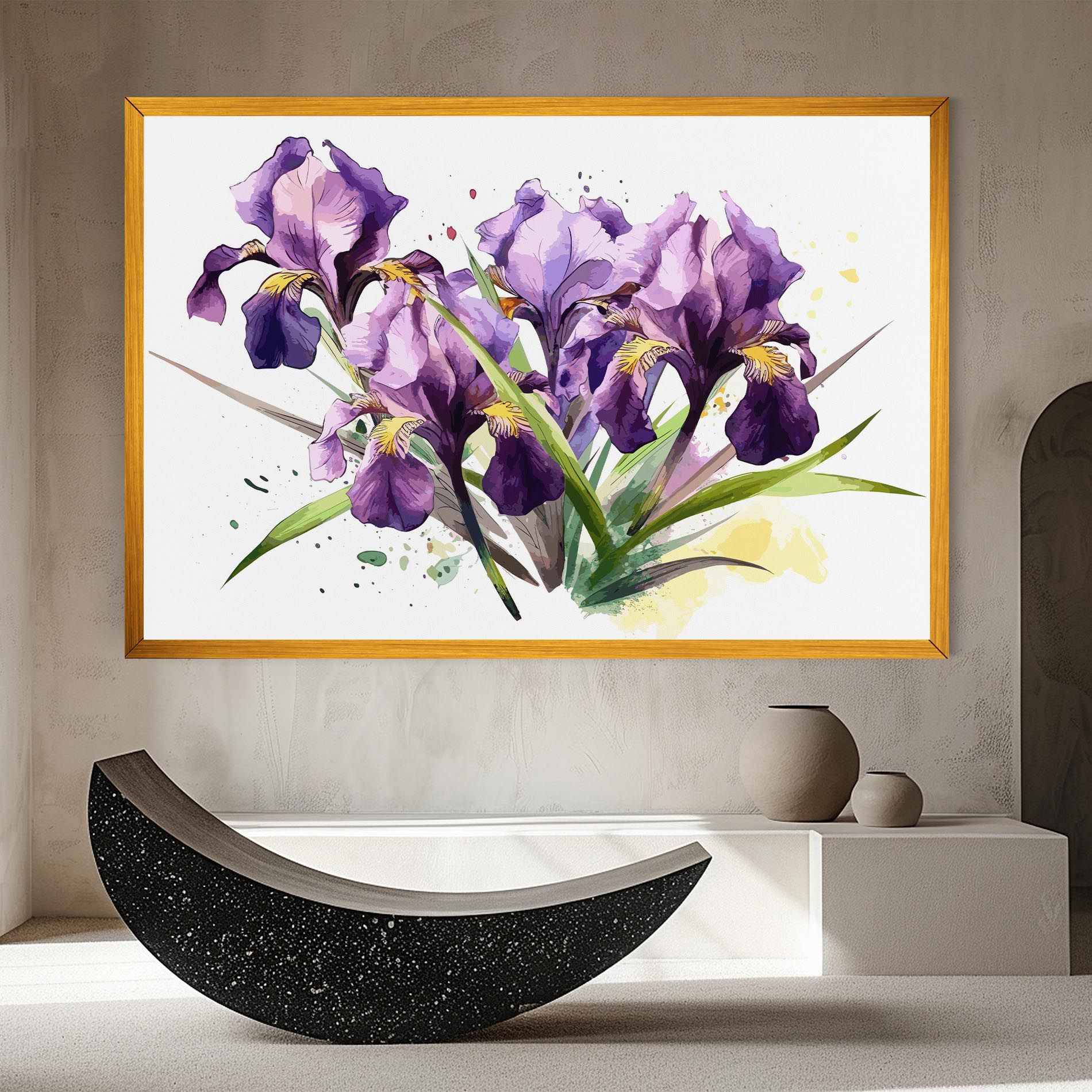 Watercolor Purple Iris mockup 8