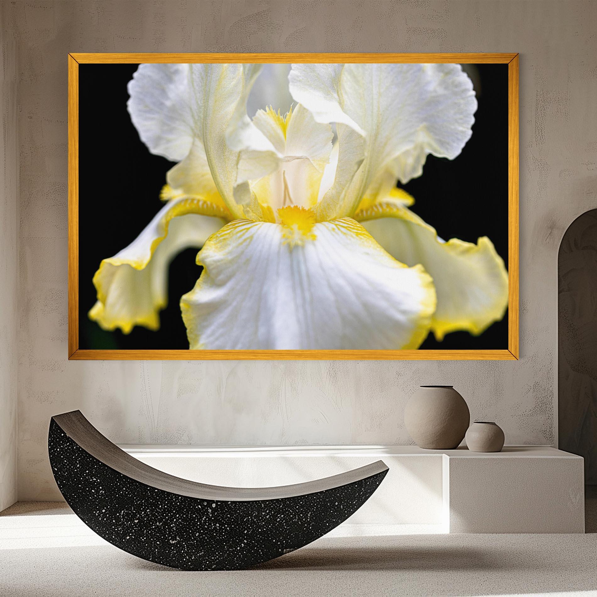 Leinwandbild White Yellow Iris mockup 8