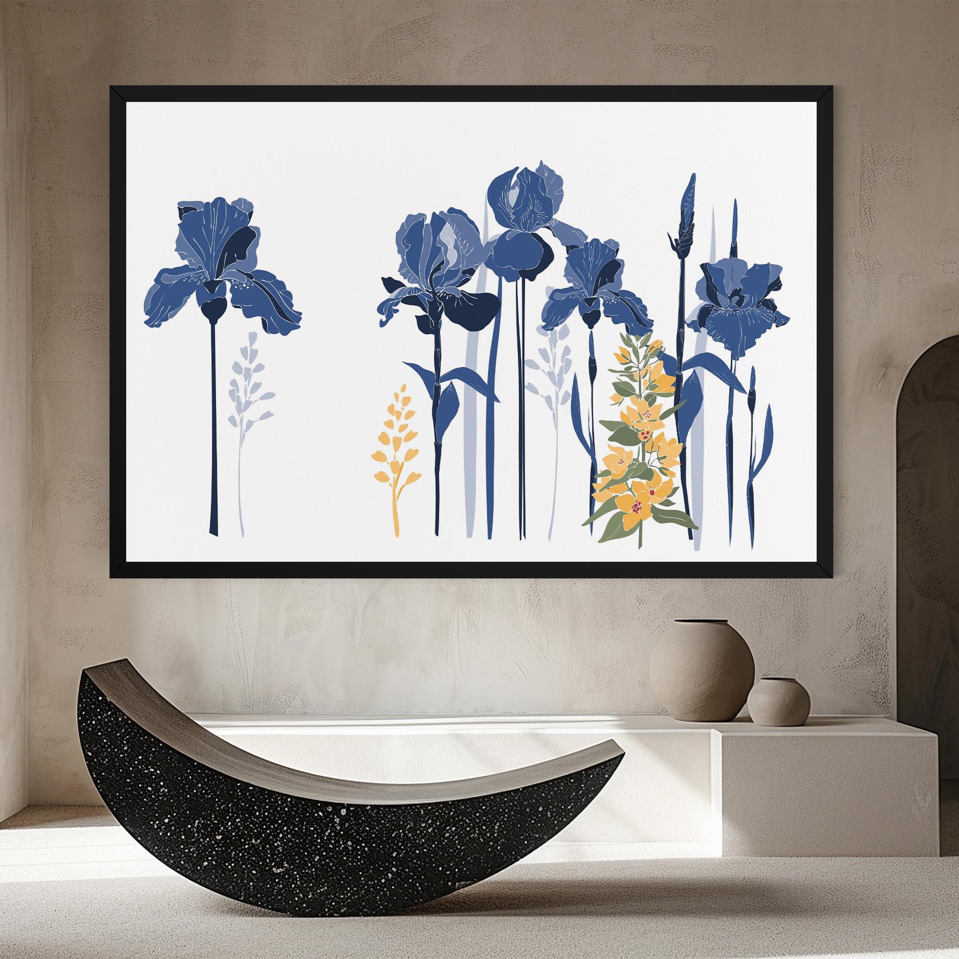 Leinwandbild Iris Blue Art mockup 8