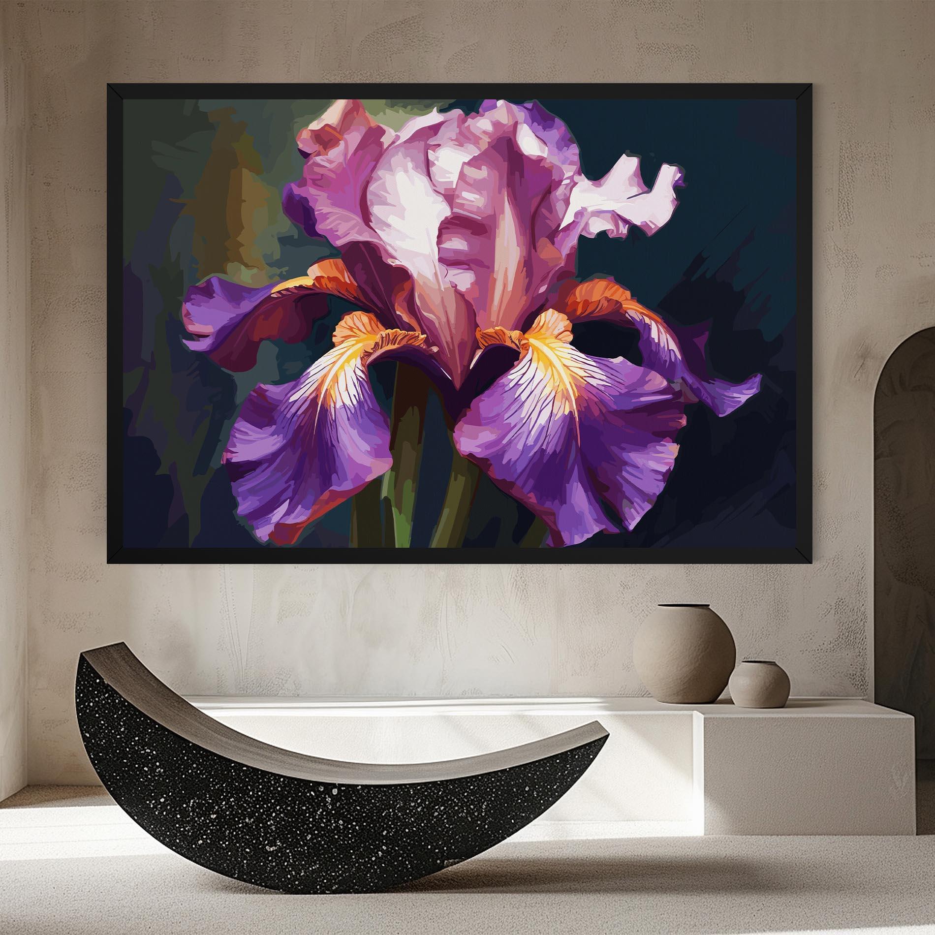 Leinwandbild Purple Orange Iris Art mockup 8