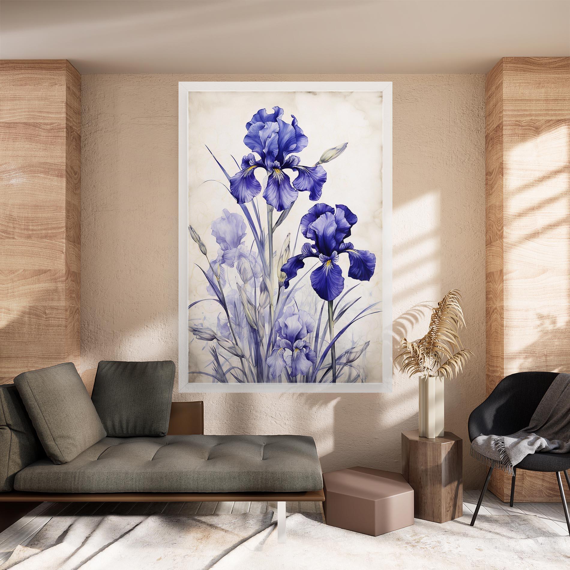 Leinwandbild Irises Painting mockup 8