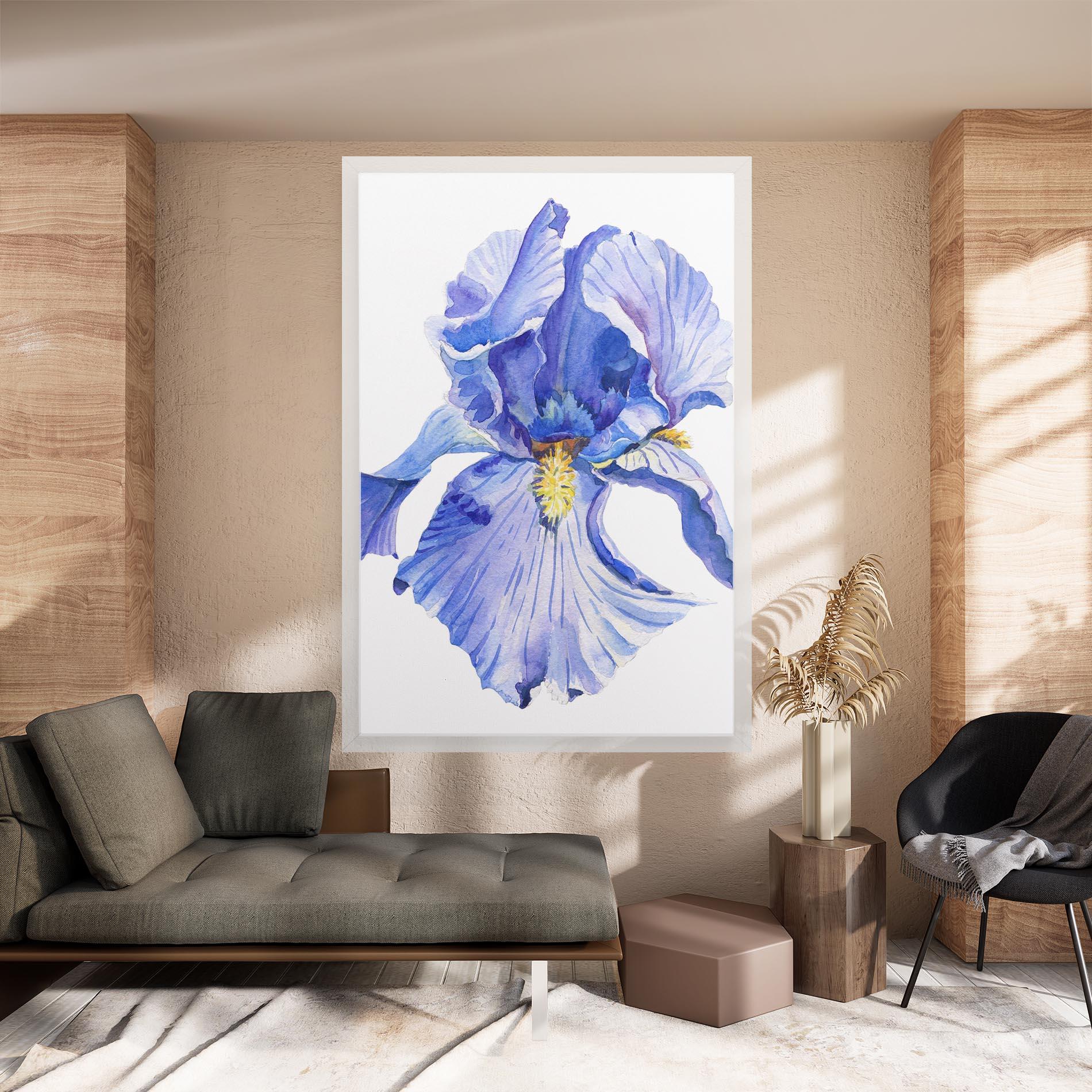 Leinwandbild Purple Iris On White mockup 8