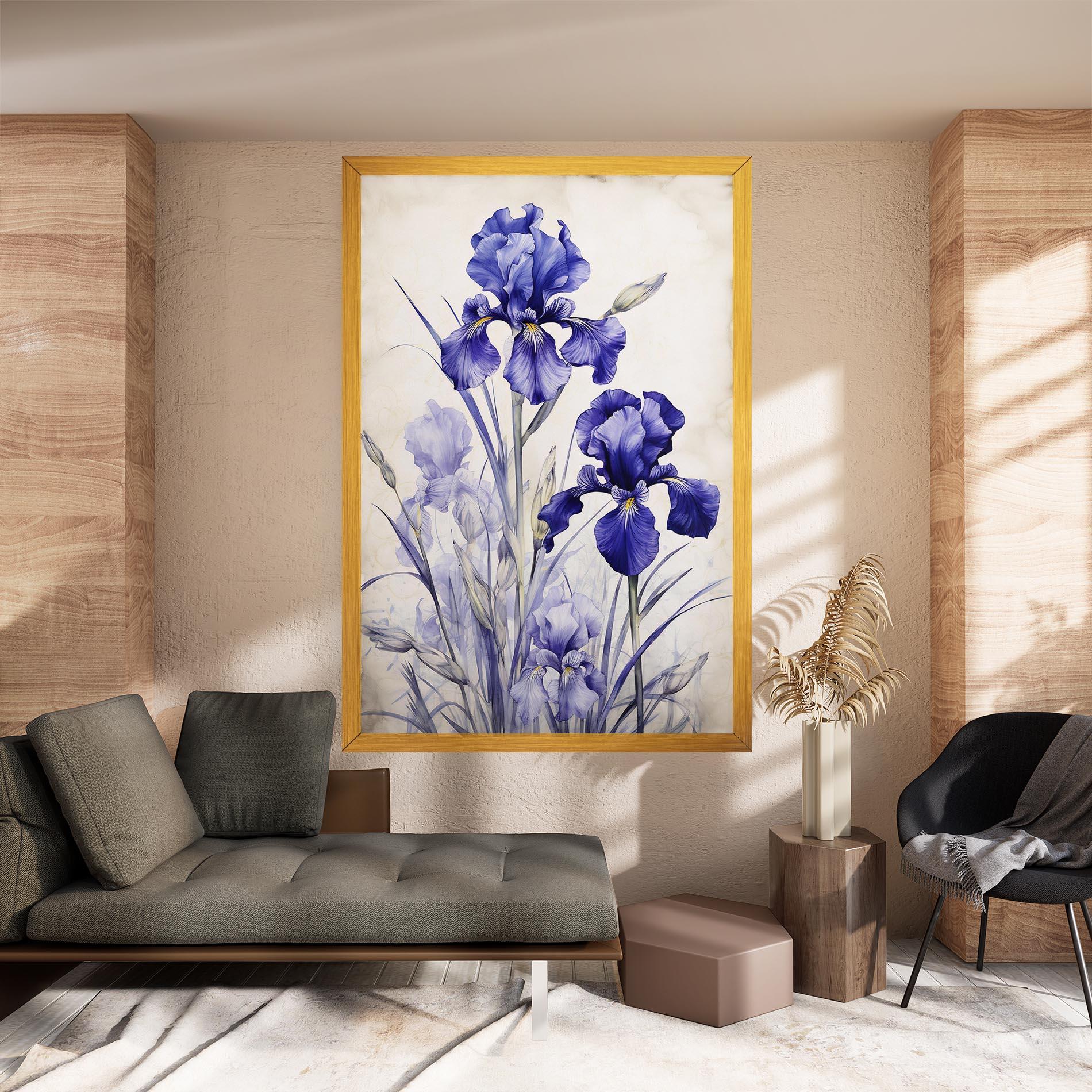 Leinwandbild Irises Painting mockup 8