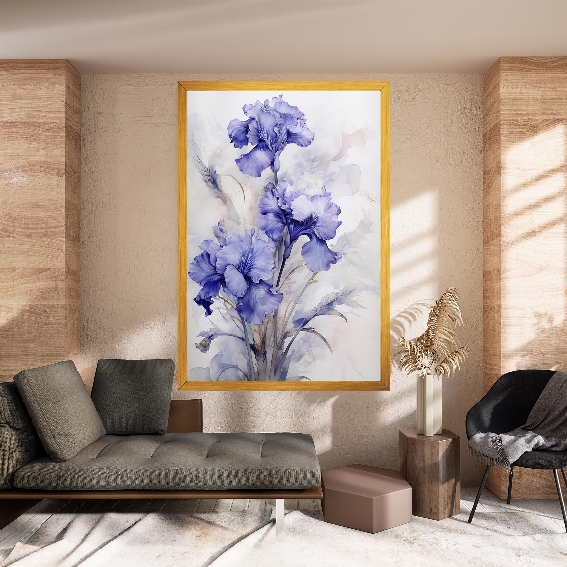 Leinwandbild Purple Iris Painting mockup 8
