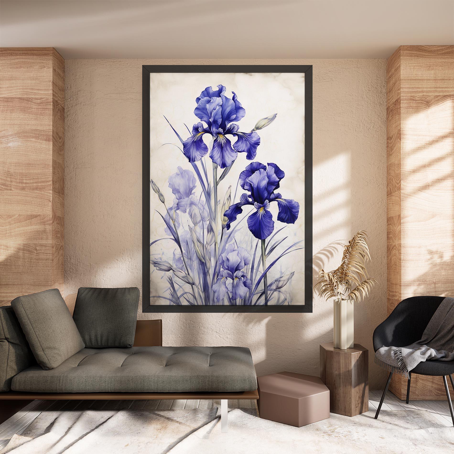 Leinwandbild Irises Painting mockup 8