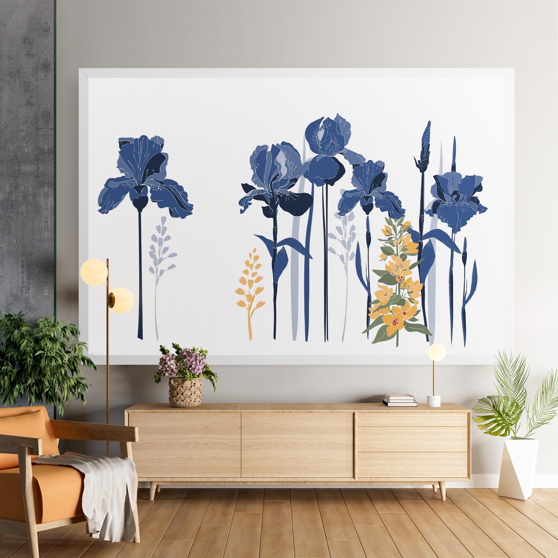 Leinwandbild Iris Blue Art mockup 9